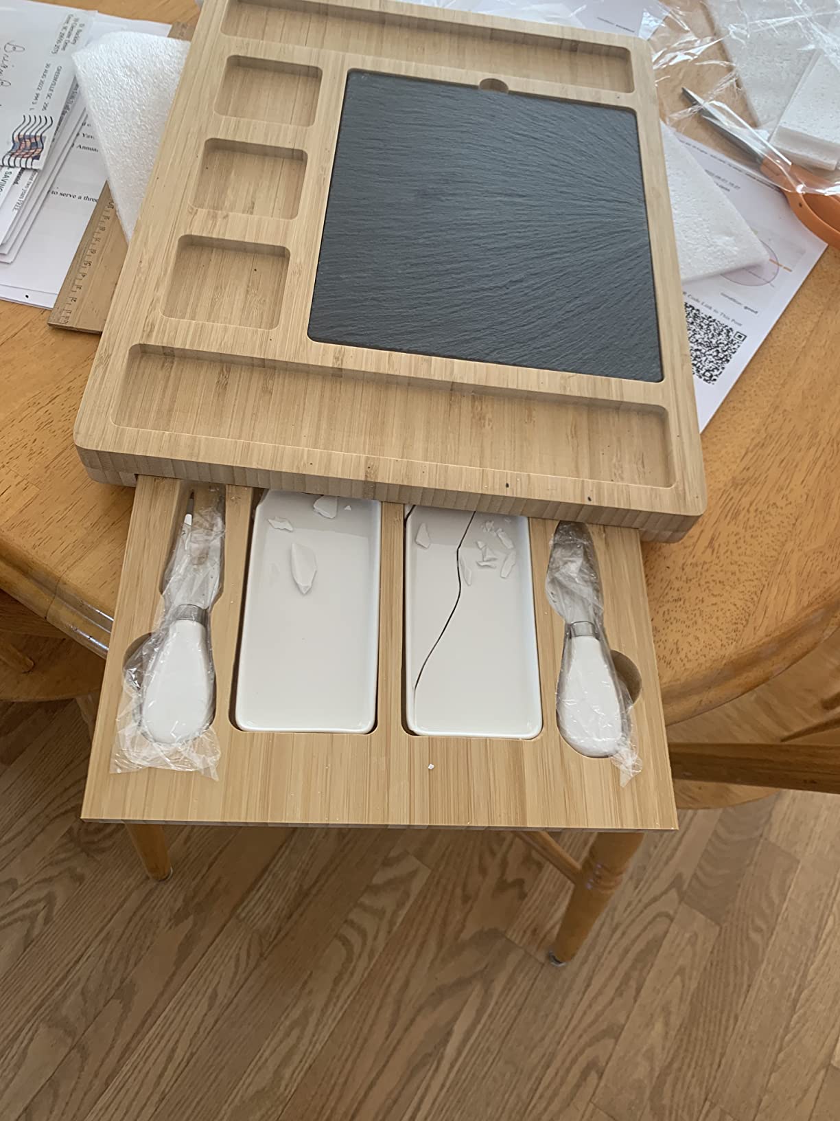 SMIRLY Bamboo Charcuterie Board Set with Cheese Knives, Serving Accessories | Housewarming, Wedding and Holiday Gift for Hosts, Suitable for Parties, Family Gatherings and Serving Charcuterie Spreads customer photo 1