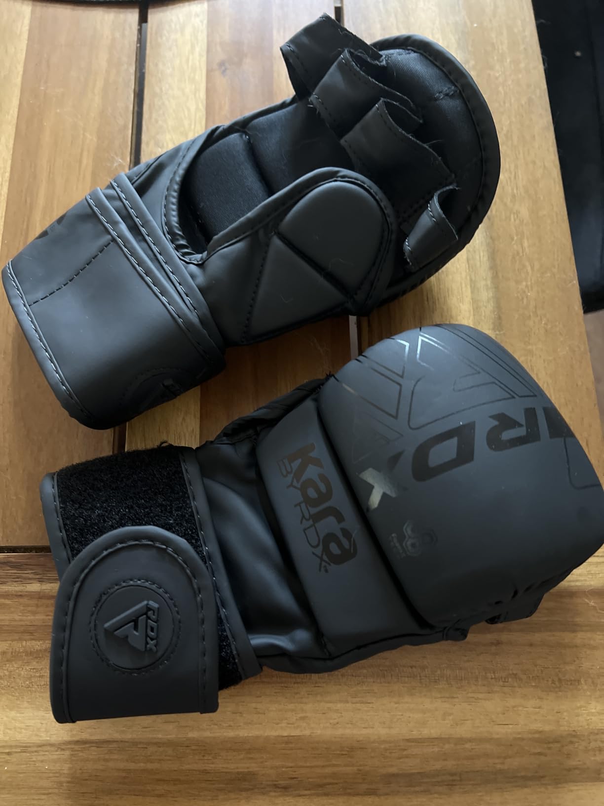 RDX MMA Gloves Sparring Grappling, Hybrid Open Palm Martial Arts Mitts Men Women, Maya Hide Leather Wrist Support, Cage Fighting Combat Sports Boxing Glove Training, Muay Thai, Punching Bag Kickboxing customer photo 1