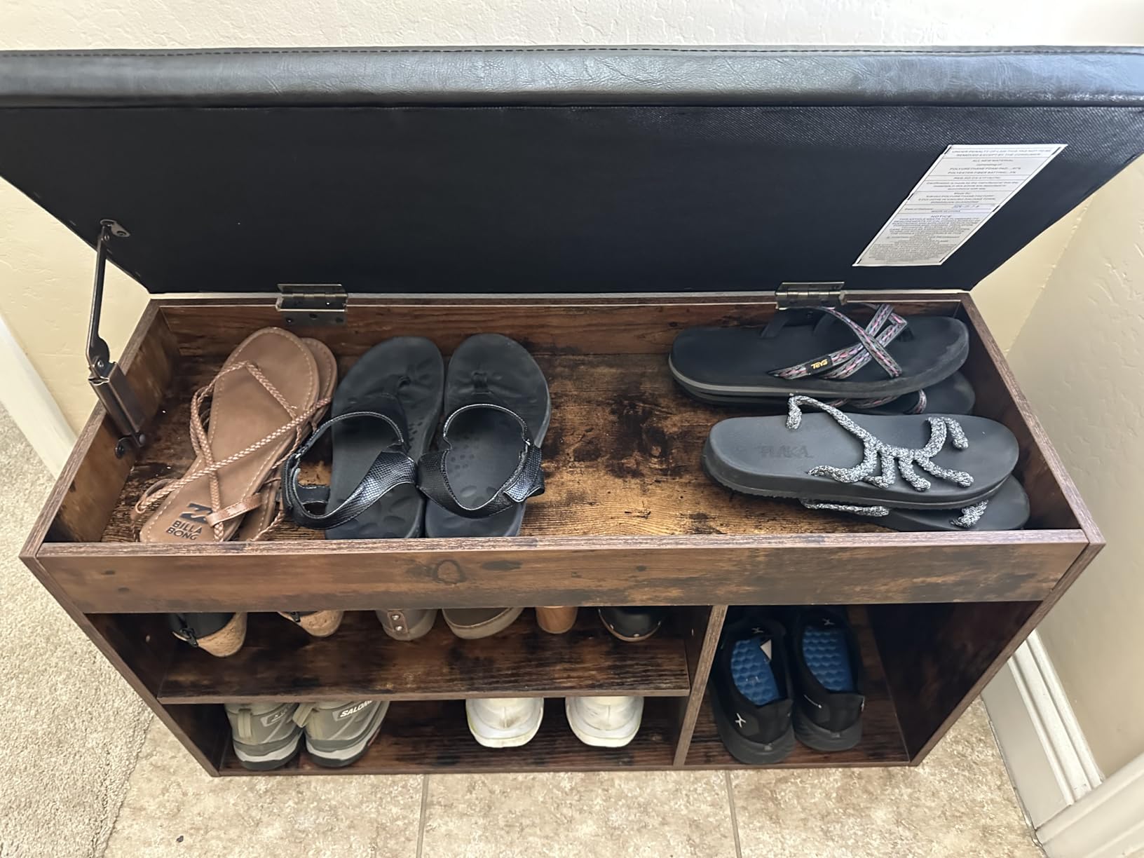 HOOBRO Shoe Storage Bench with Cushion, 32.3