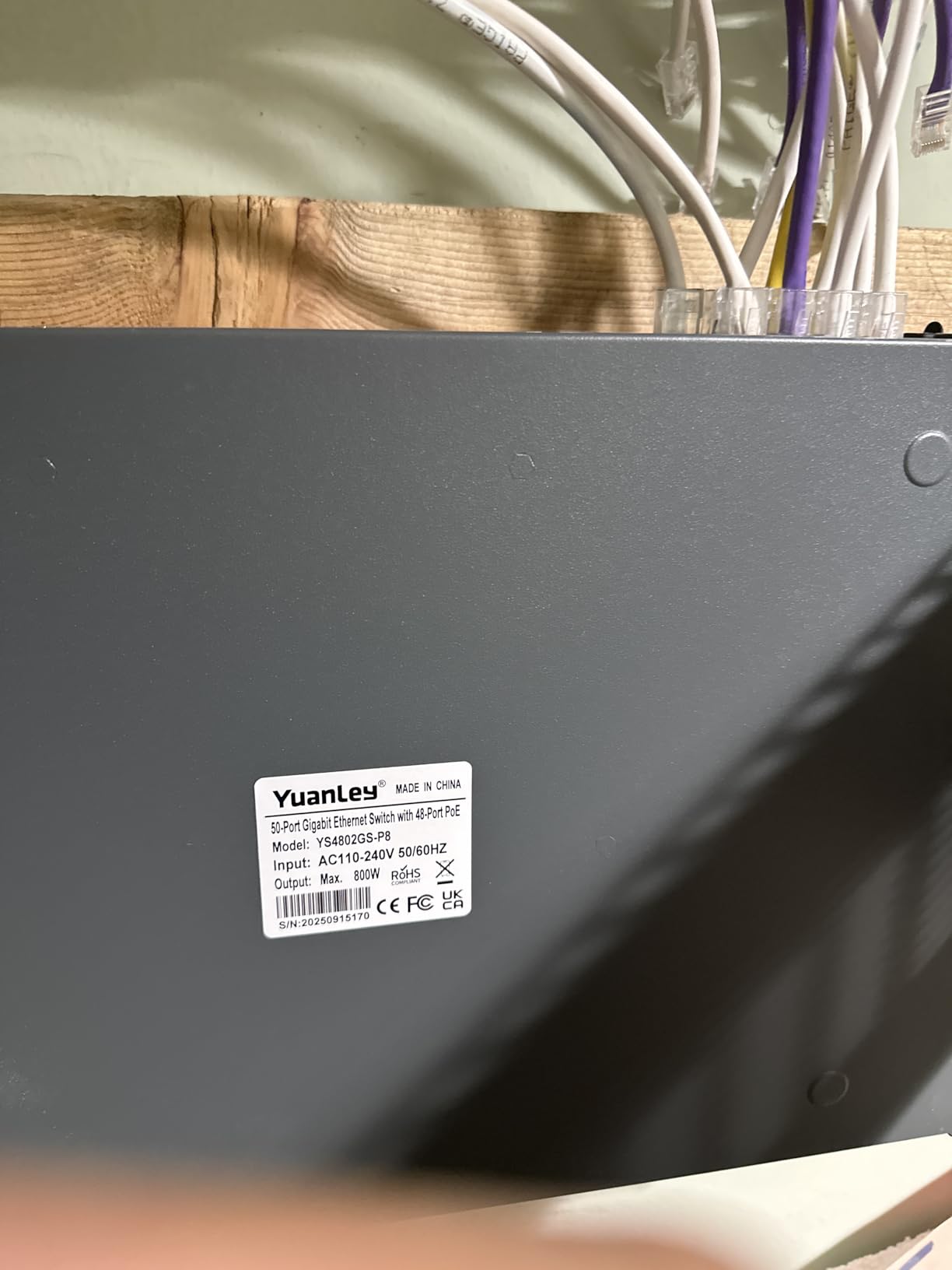 YuanLey 8 Port Gigabit PoE Switch with 2 Gigabit Uplink, 8 PoE+ Port 1000Mbps, 1 SFP Port, 120W 802.3af/at, Metal, Qos, Unmanaged Plug and Play AI Smart Detection Ethernet Switch customer photo 2
