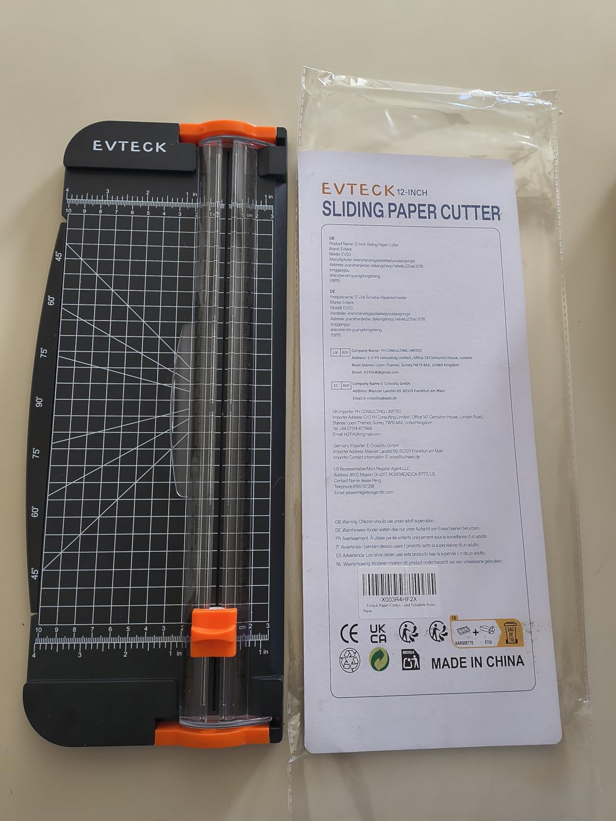 Evteck Paper Cutter 12 Inch Paper Trimmer Slider Crafting Scrapbooking Supplies for A4 Vinyl Photo Cardstock with Security Blade and Foldable Ruler customer photo 1