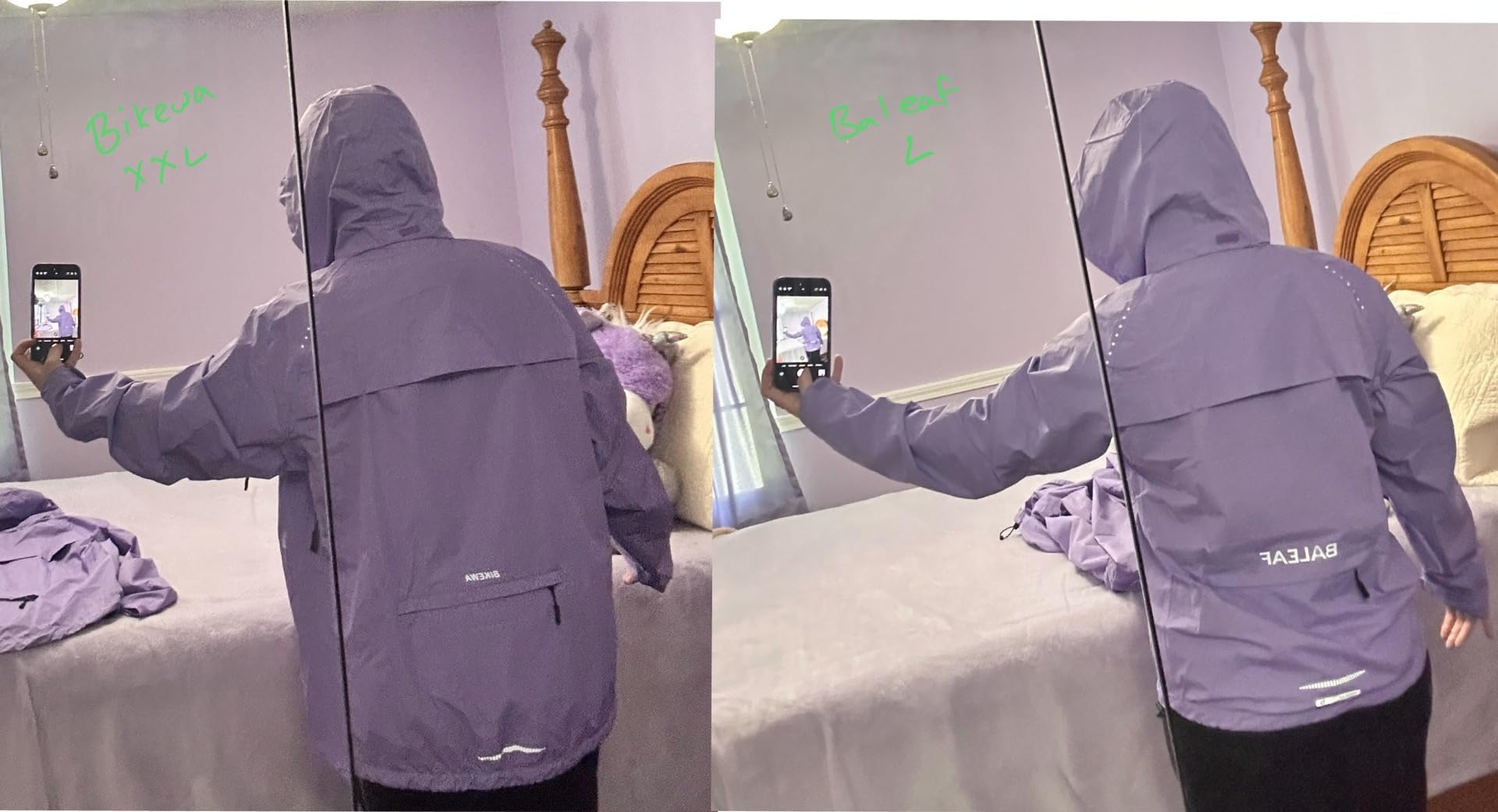 baleaf Packable Rain Jacket Women Waterproof Lightweight Jackets Hooded customer photo 2