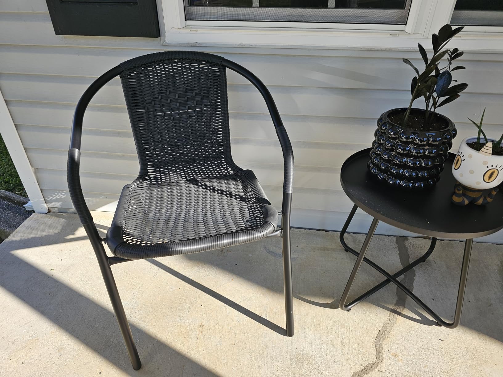 Flash Furniture Lila 4 Pack Beige Rattan Indoor-Outdoor Restaurant Stack Chair | Versatile and Stylish Seating | Commercial Grade, Indoor/Outdoor Use customer photo 2