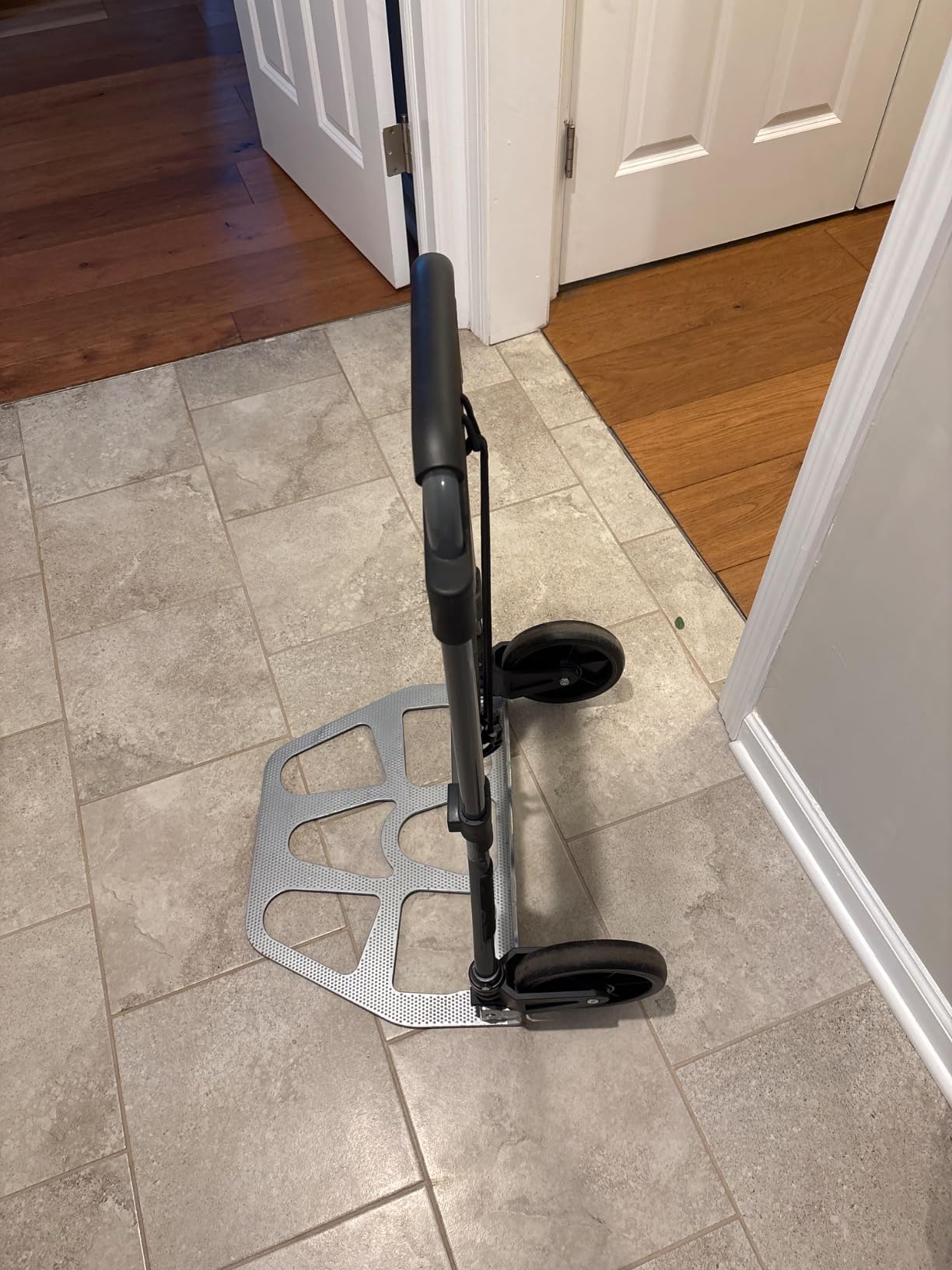 Leeyoung Folding Hand Truck and Dolly, 309 lb Capacity Aluminum Portable Cart with Telescoping Handle and PP+EVA Wheels customer photo 2