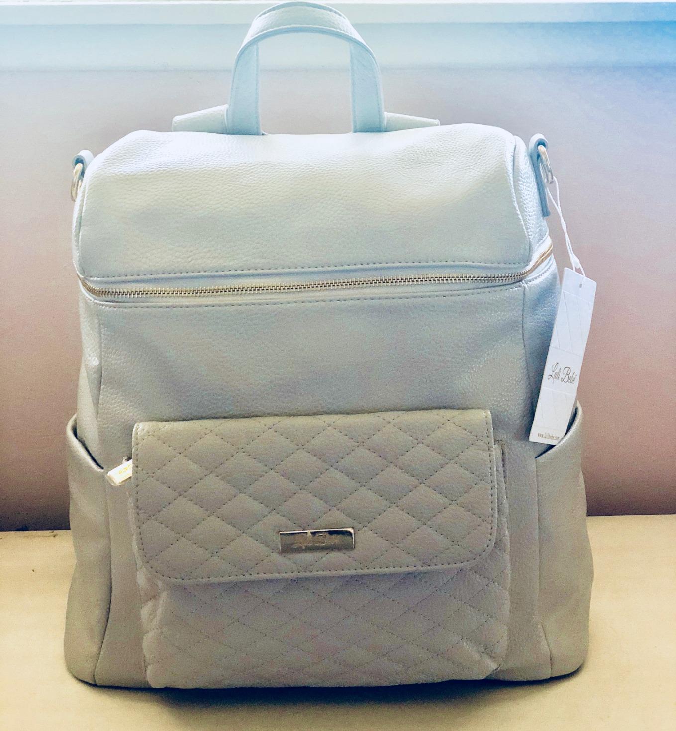 Monaco Large Diaper Bag Backpack by Luli Bebe - Designer Modern Vegan Leather Stylish Baby Backpack Diaper Bag for Mom, Multipurpose, Roomy, with Changing Pad (Caramel Brown) customer photo 2