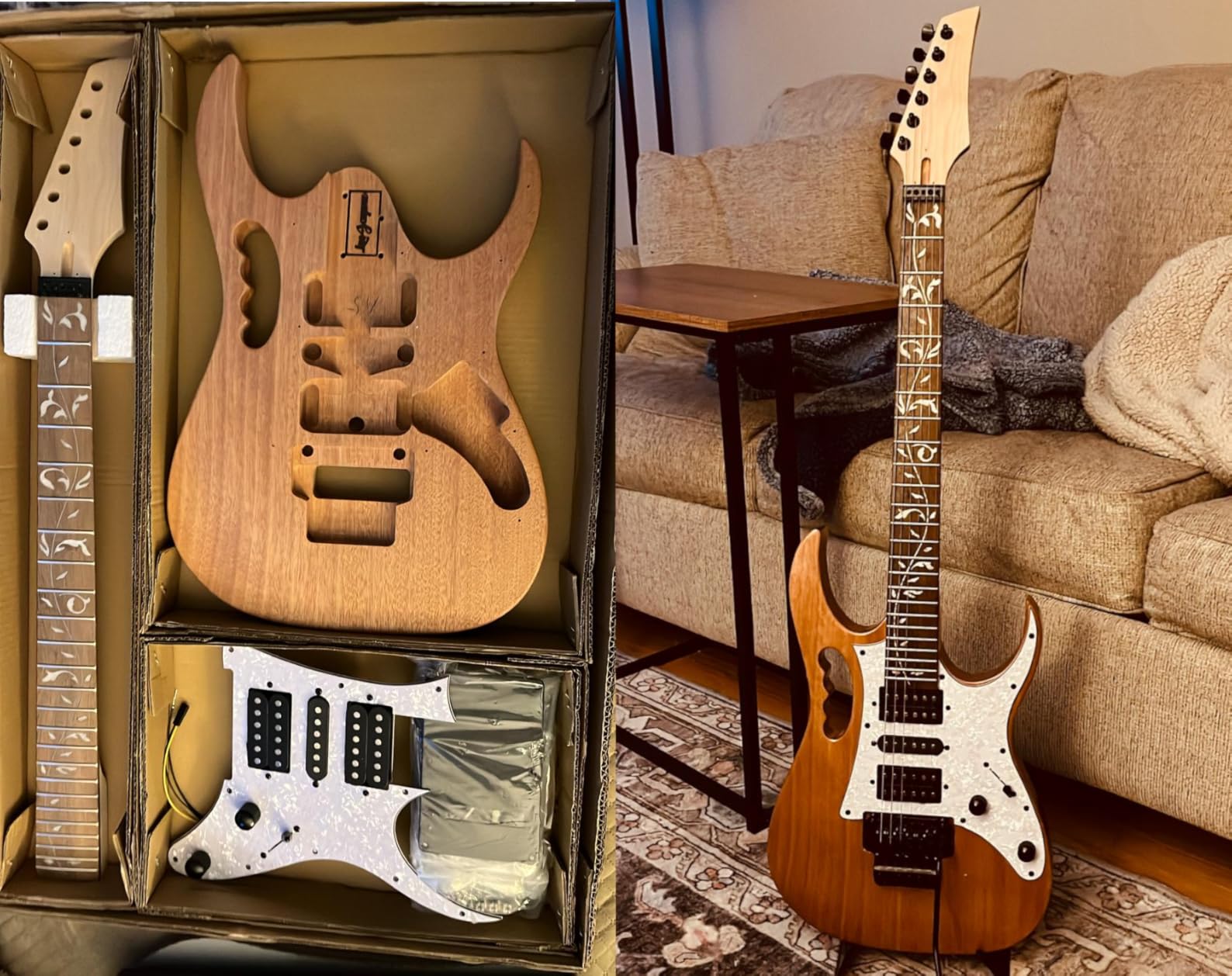 Leo Jaymz DIY Electric Guitar Kits in IBZ Style - Mahogany Body and Maple Neck - All Components Included (7V) customer photo 2
