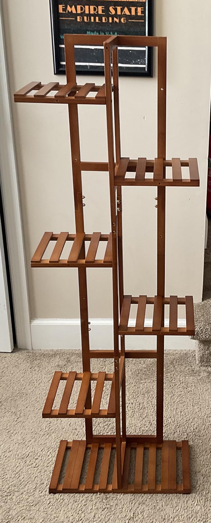 ROSSNY 48 Inch Tall Bamboo Plant Stand for Indoor, 6 Tier 7 Potted, Natural | Corner Plant Stand, Tiered Plant Shelf, Planter Holder for Multiple Plants Indoor, Boho Style customer photo 1