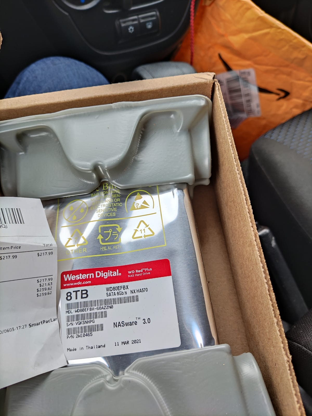 Western Digital 8TB WD Red Plus NAS Internal Hard Drive HDD - 7200 RPM, SATA 6 Gb/s, CMR, 256 MB Cache, 3.5