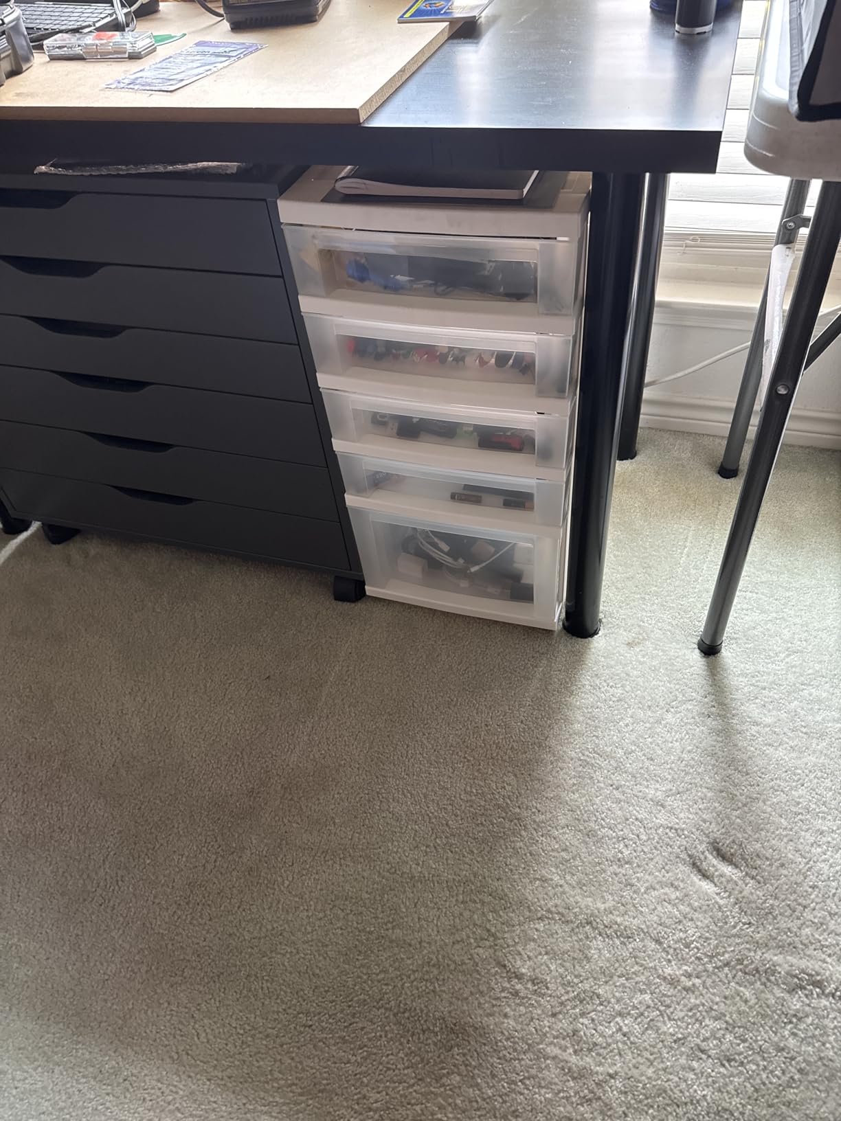IRIS USA 5-Drawer Rolling Storage Cart with Organizer Top, White/Clear customer photo 1