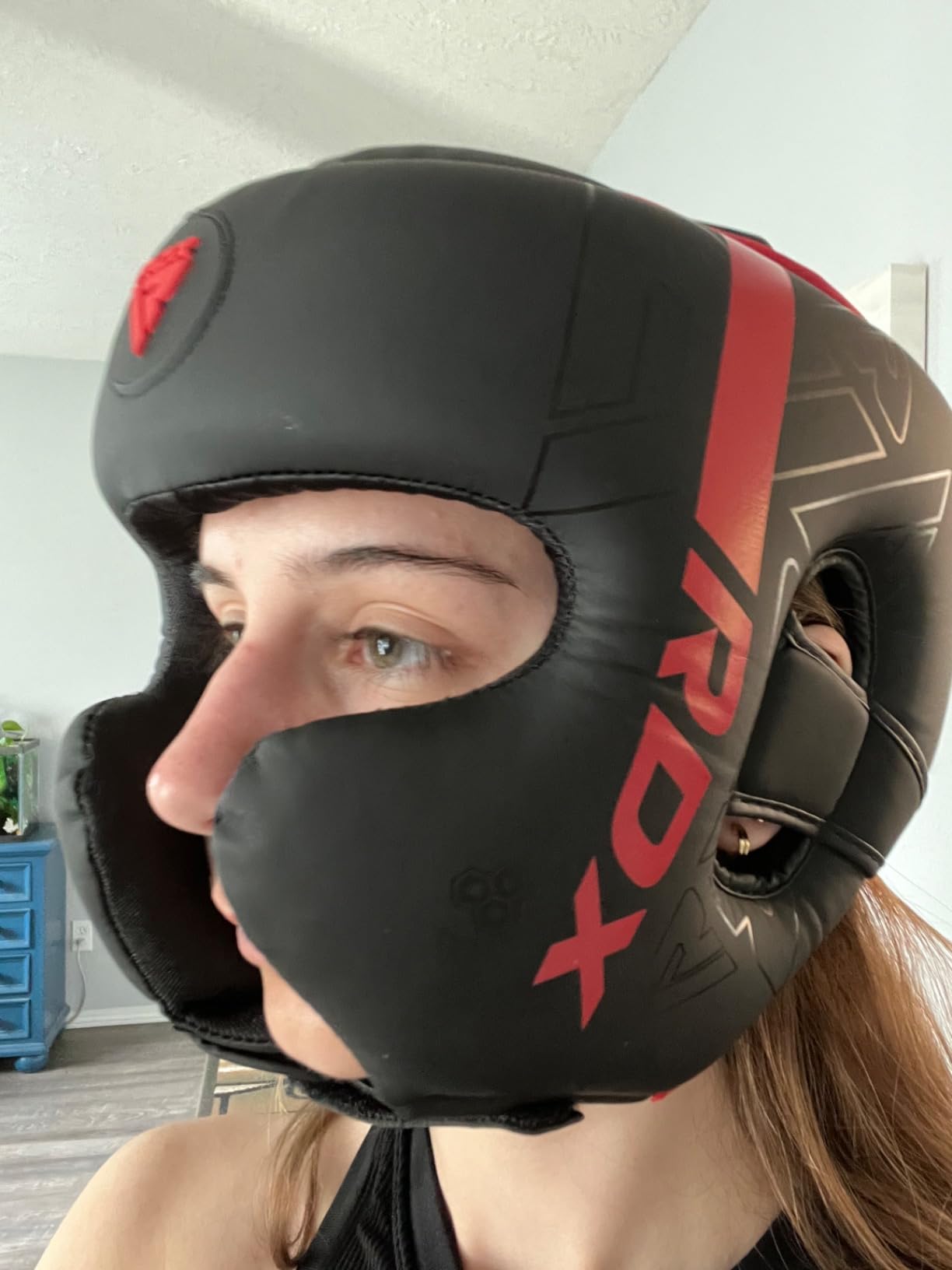 RDX Boxing Headgear, MMA Training, Adjustable Padded Kara, Muay Thai Headgear, Kickboxing, Sparring, Martial Arts, Karate, Taekwondo Helmet customer photo 1