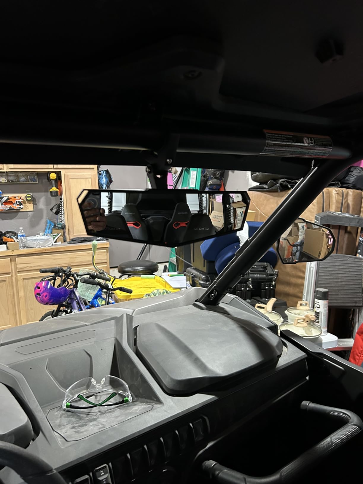 KEMIMOTO UTV Rear View Mirror, SXS UTV Mirror Clear View with 1.5-2 inch | 360 Degree Adjustable Low Profile Aluminum Clamp Compatible with Polaris RZR 1000 Pioneer Talon Kawasaki KRX Mule Can Am X3 Zforce customer photo 1