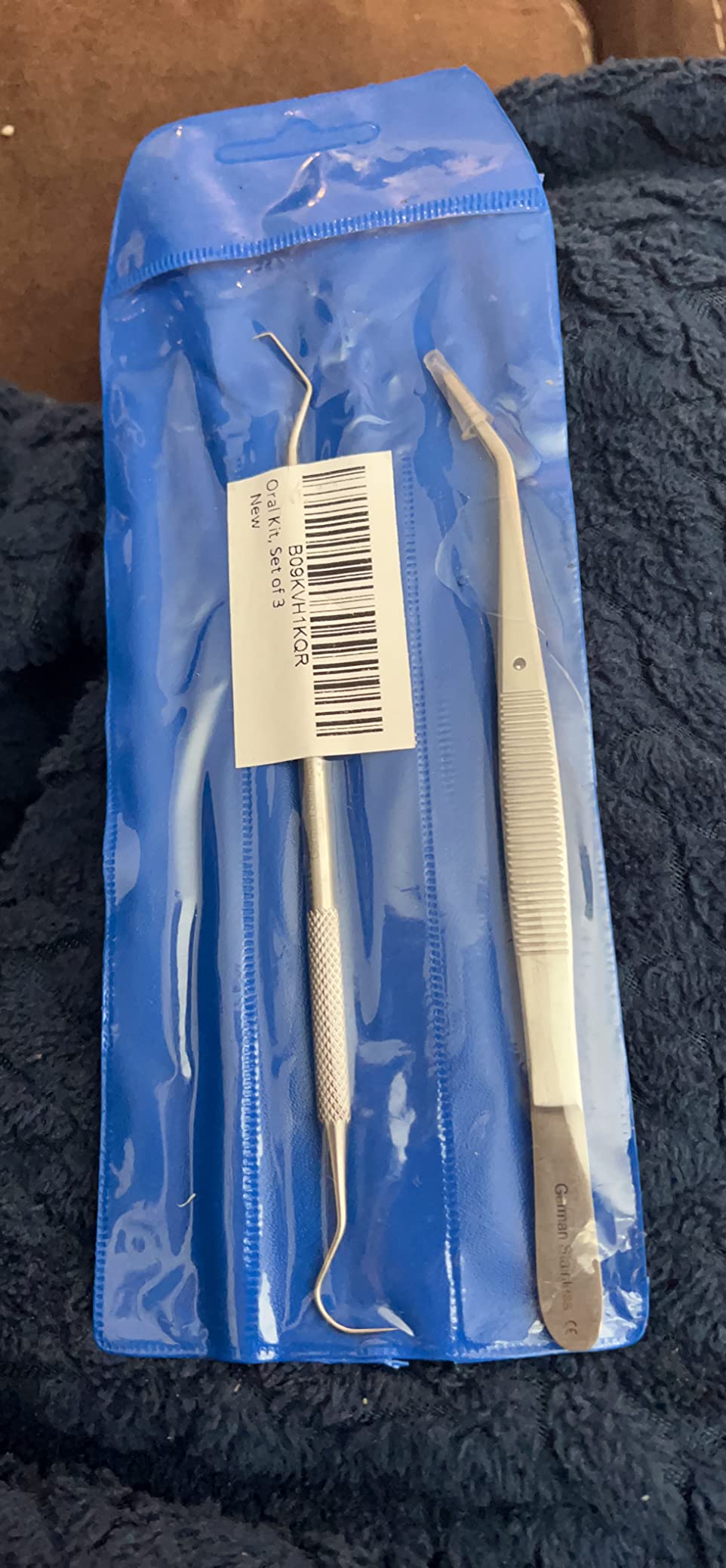 Cynamed Essential Dental Tool Kit Premium Stainless Steel Pick Oral Care Kit Hygiene Tooth Scraper Tartar Dental Scaler Tweezers Mouth Mirror for Personal & Pet Oral Care Use customer photo 2