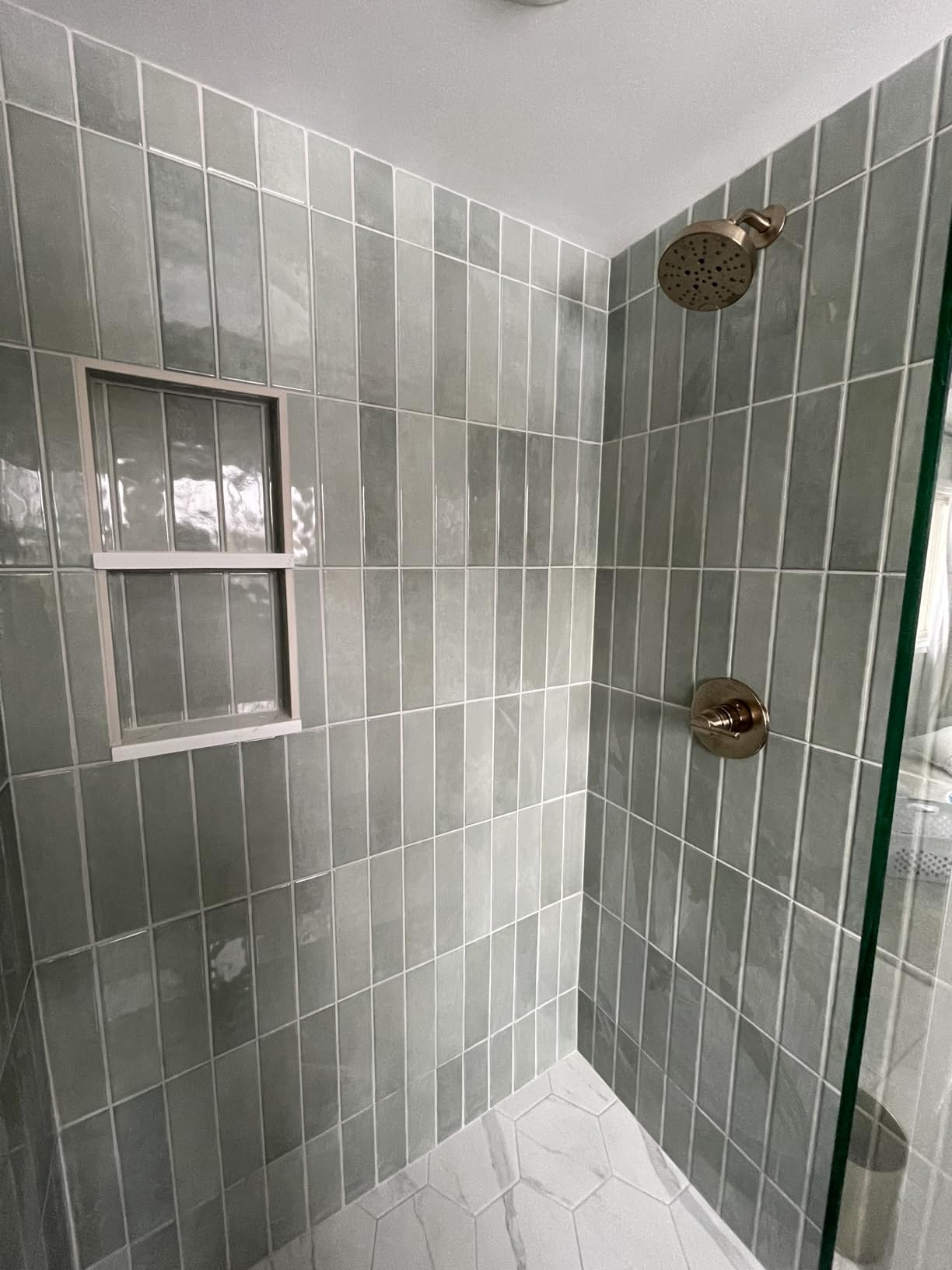 MSI Renzo Dove 3 x 12in. Glossy Ceramic Subway Wall Tile - Bathroom, Kitchen Backsplash, Accent Wall, Shower Walls customer photo 1