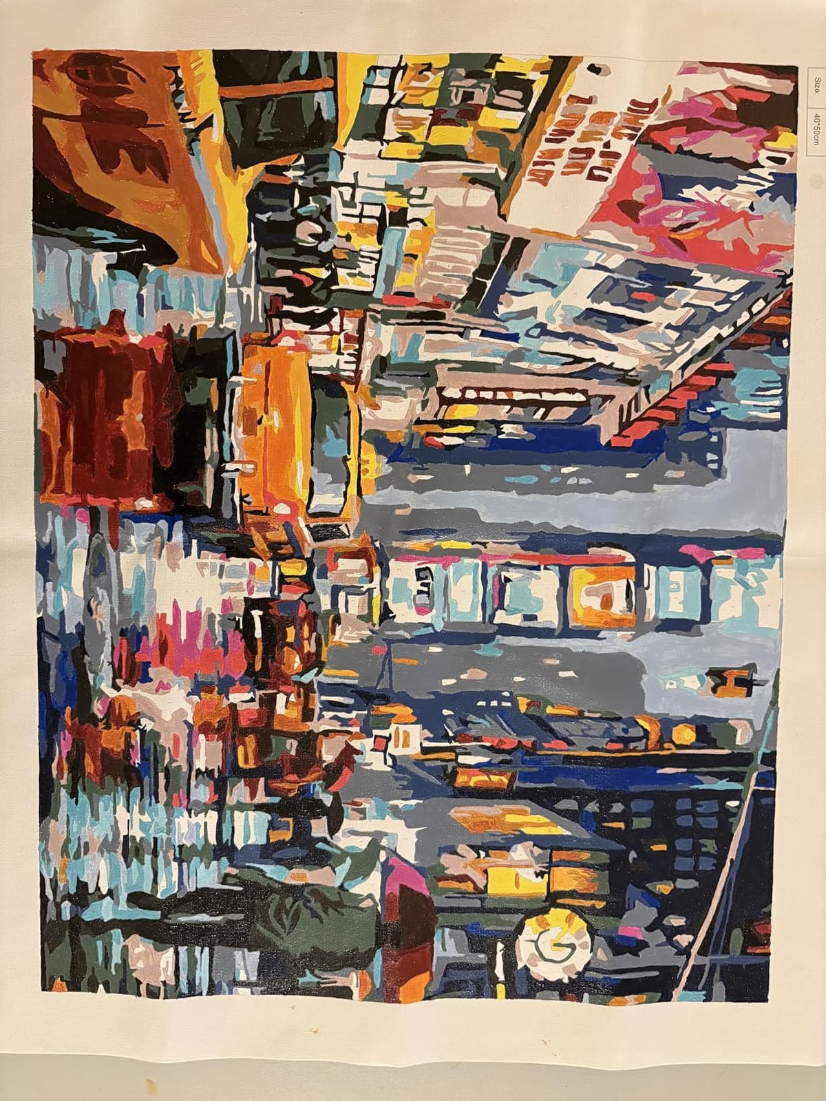 QUITEDEW Paint by Numbers Kit for Adults,Times Square Adult Paint by Number Kits,Street Scenery,Manhattan Square Painting by Number Adult City Night View 16 x 20 Inch customer photo 1