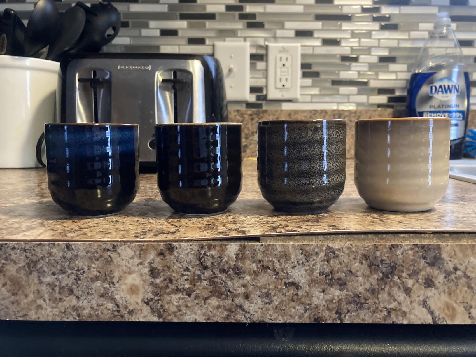 Japanese Style Ceramic Tea Set, Tea Cup, Coffee Cup, Yerba Mate Set, Ceramic Mate Cup Set of 4 (4 colors) customer photo 1