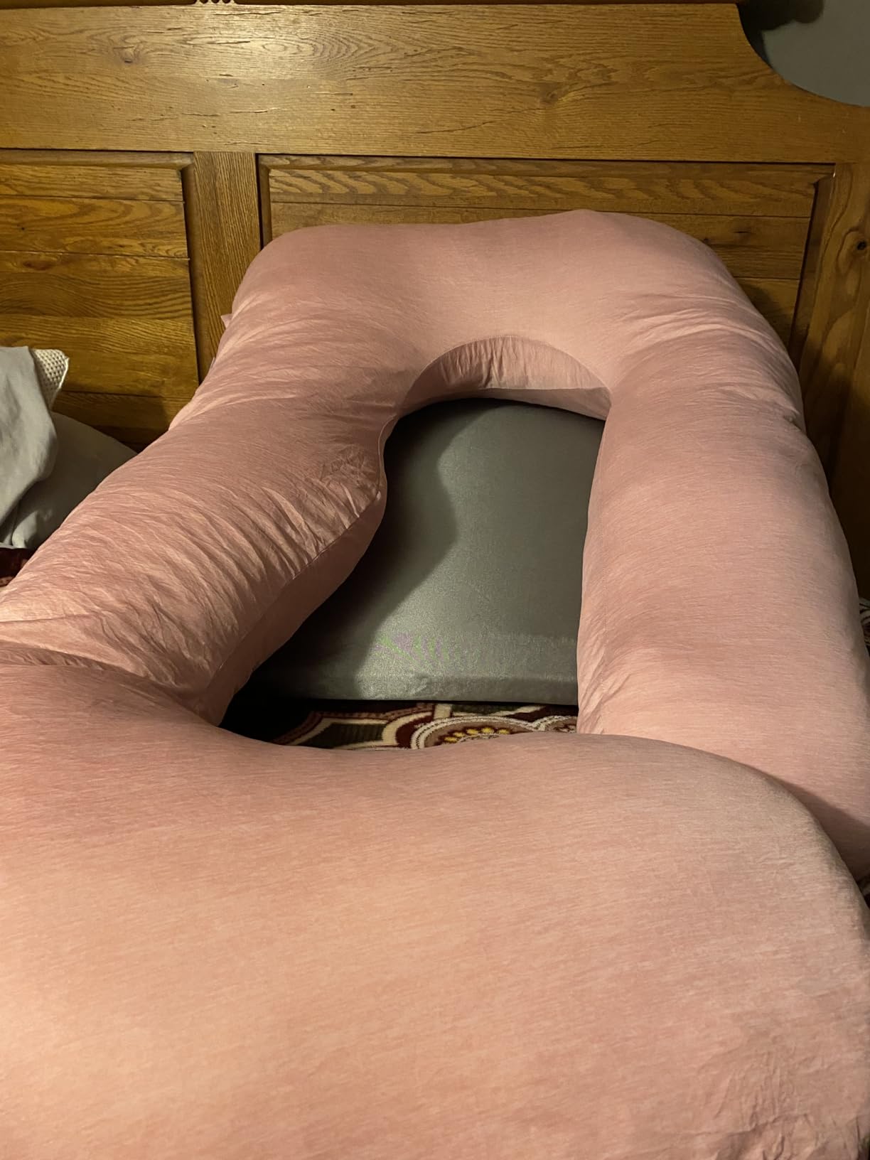 Jcickt Pregnancy Pillow for Sleeping, 59 Inch Maternity Pillow with Removable Washable Cover, U-Shaped Velvet Full Body Pregnant Pillow - Support for Back, Legs, Belly, HIPS, Improve Sleep-Gray customer photo 2