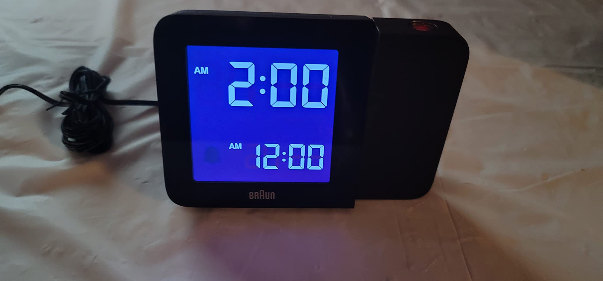 Braun Digital Projection Alarm Clock with 4 Backlight Options, Negative LCD Display, Quick Set, Beep Alarm in White, Model BC15W customer photo 1