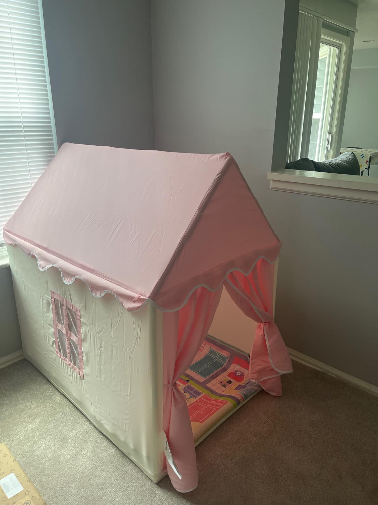 SISTICKER Kids Tents Indoor for Girls, Toddler Play Tent Large Fairy Playhouse for Baby Inside Princess Castle House Child Teepee Gift Toys(Pink) customer photo 1