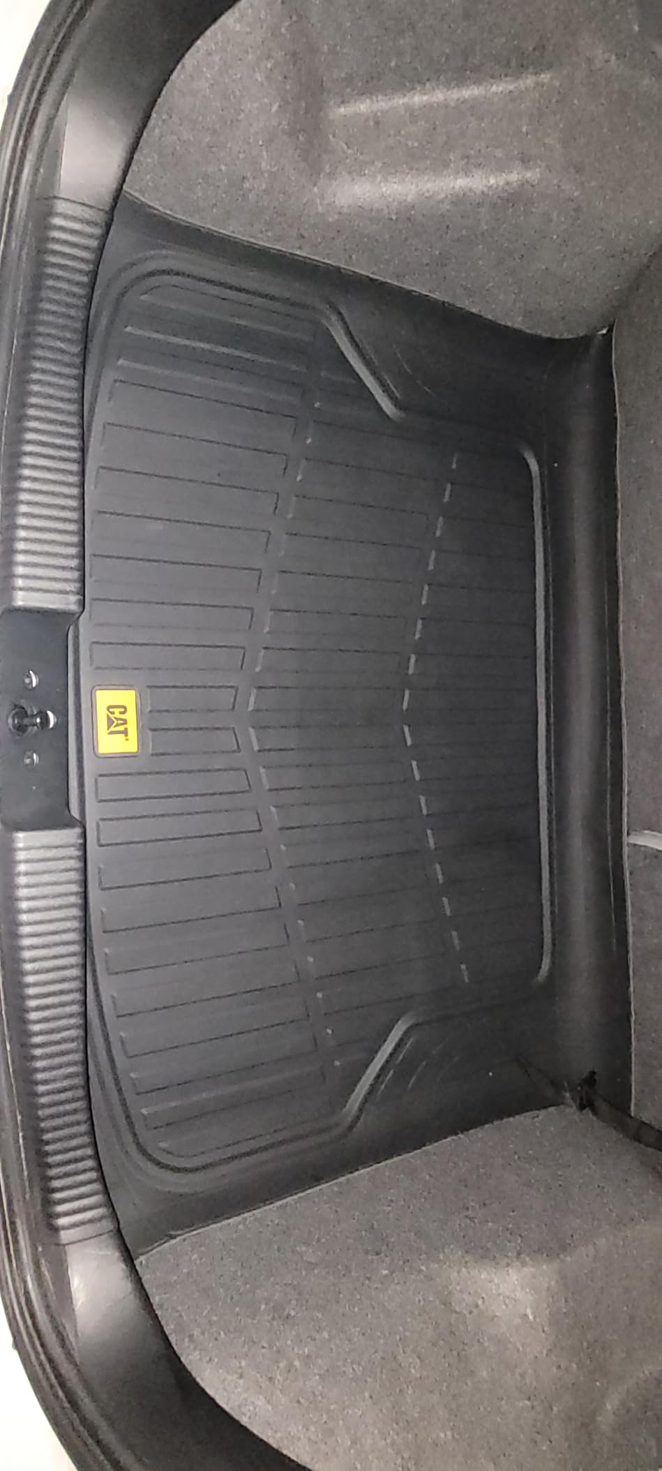Cat® ToughRide Heavy Duty Automotive Rubber Cargo Liner Trunk Floor Mat, Odorless All Weather Protection, Trimmable to Fit Most Vehicles Car Truck Van SUV, Black, 53
