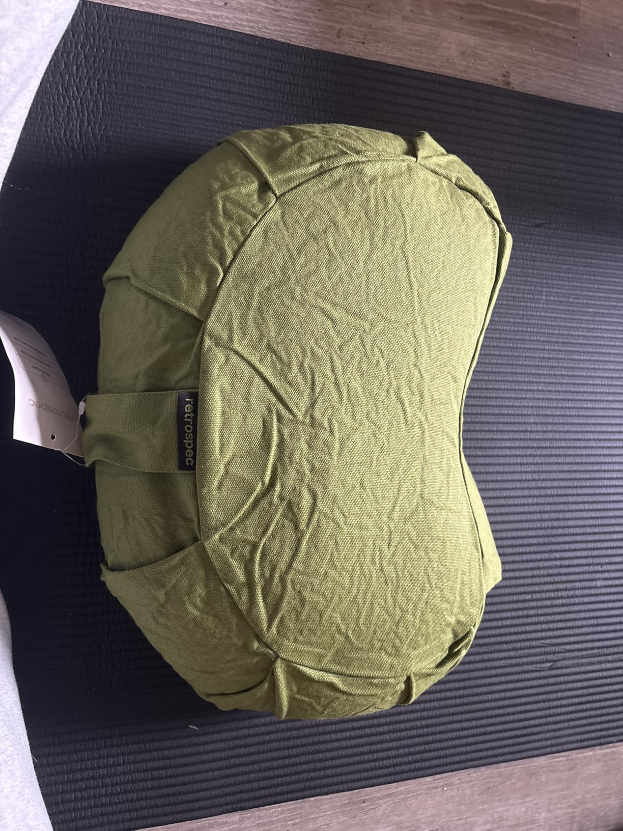 Retrospec Sedona Zafu Meditation Cushion with Buckwheat Hull Fill - Adjustable Yoga & Pilates Equipment Support - 17in Crescent Cotton Cover customer photo 1