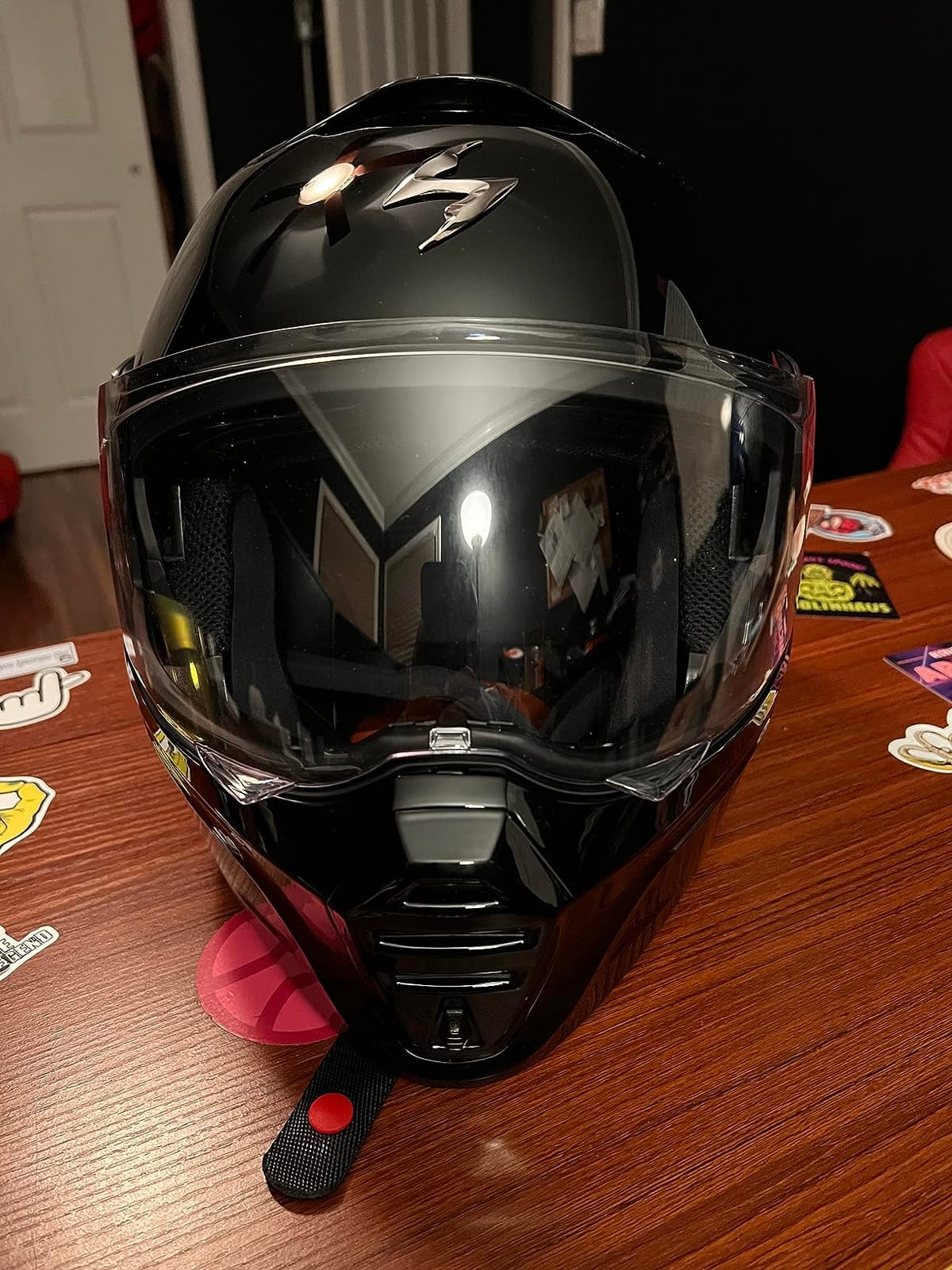 ScorpionEXO GT930 Open Full Face Transformer Adult Motorcycle Helmet Bluetooth Ready Speaker Pockets DOT ECE P/J Approved Solid customer photo 1