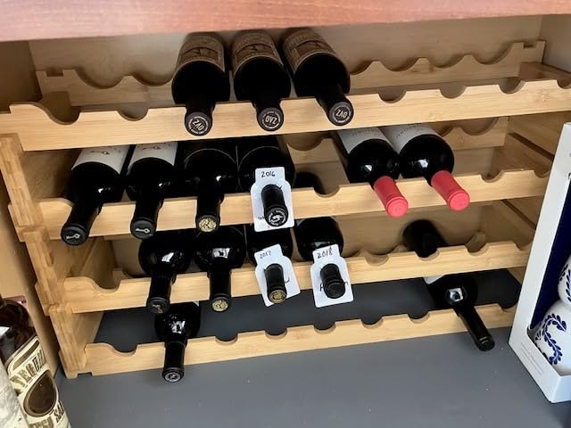 NutriChef 72 Bottle Wine Rack Stackable Bamboo Freestanding, 8-Tier Modular Shelf, Sturdy Wobble Free, Upgraded 2026 Design, Easy No-Tool Assembly for Kitchen, Cellar or Bar Storage customer photo 1