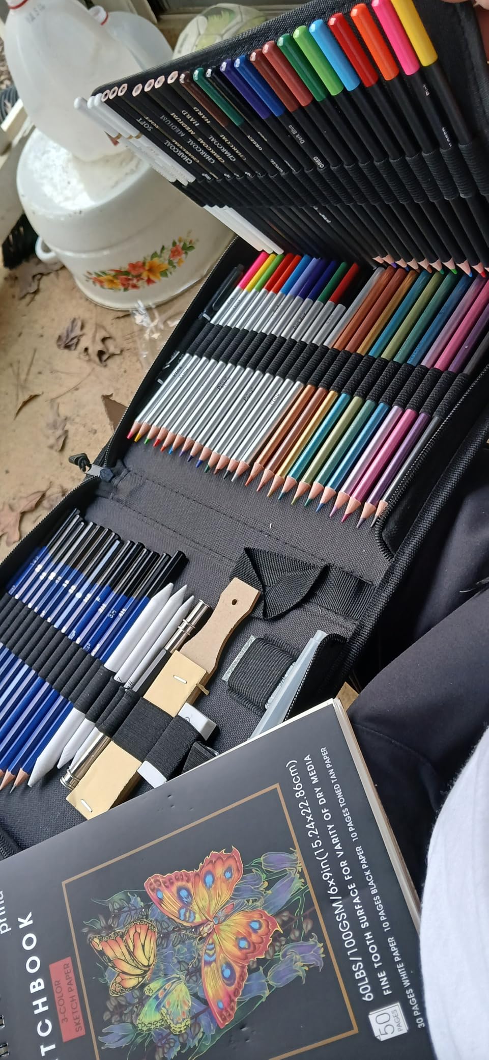 76 Pack Drawing Set Sketching Kit, Pro Art Supplies with 3-Color Sketchbook customer photo 2
