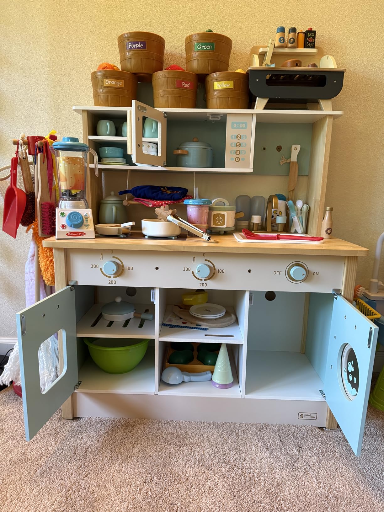 ROBUD Wooden Play Kitchen Set for Kids Toddlers, Toy Kitchen Gift for Boys Girls, Age 3+ customer photo 1