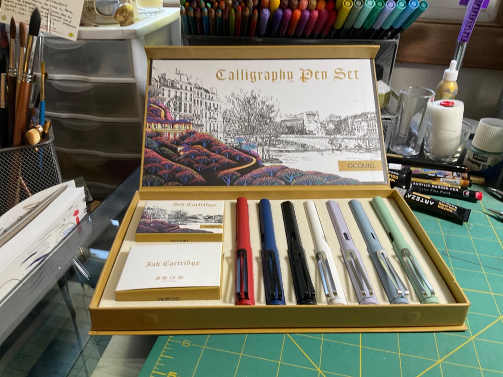 Calligraphy Fountain Pen Set- 7 with Different Nibs and 40 Ink Cartridges for Beginners- MU-09 customer photo 2