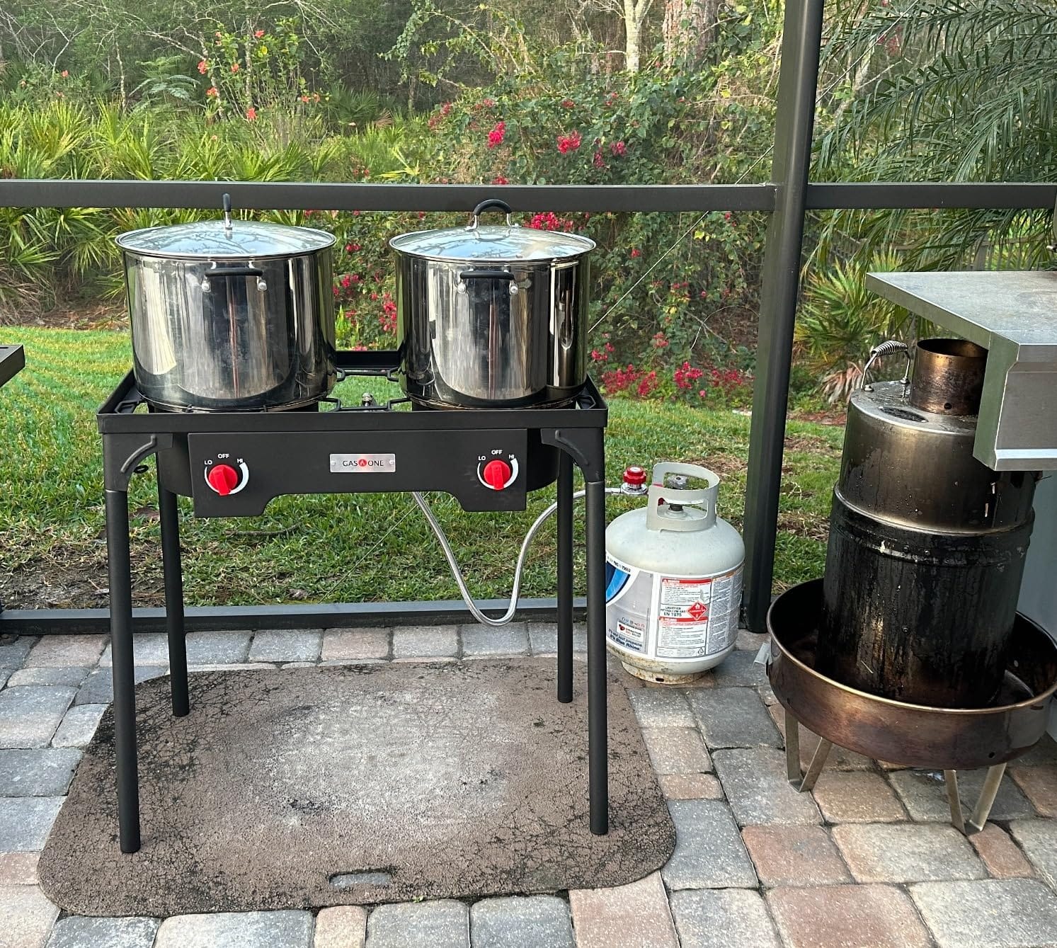 Gas One Propane Double Burner Two Burner Camp Stove with Windscreen Outdoor High Pressure Propane 2 Burner Adjustable PSI Regulator and 4ft Steel Braided Hose With Removable Legs customer photo 1
