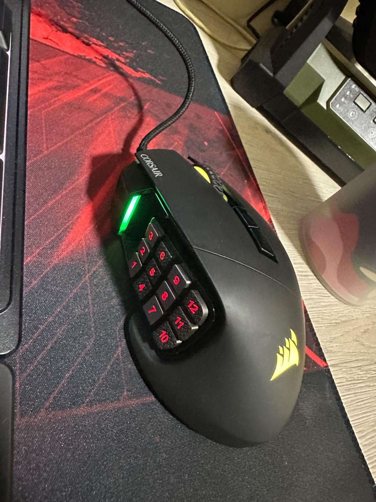 Corsair Scimitar RGB Elite, MOBA/MMO Gaming Mouse, Black, Backlit RGB LED, 18000 DPI, Optical (Renewed) customer photo 1