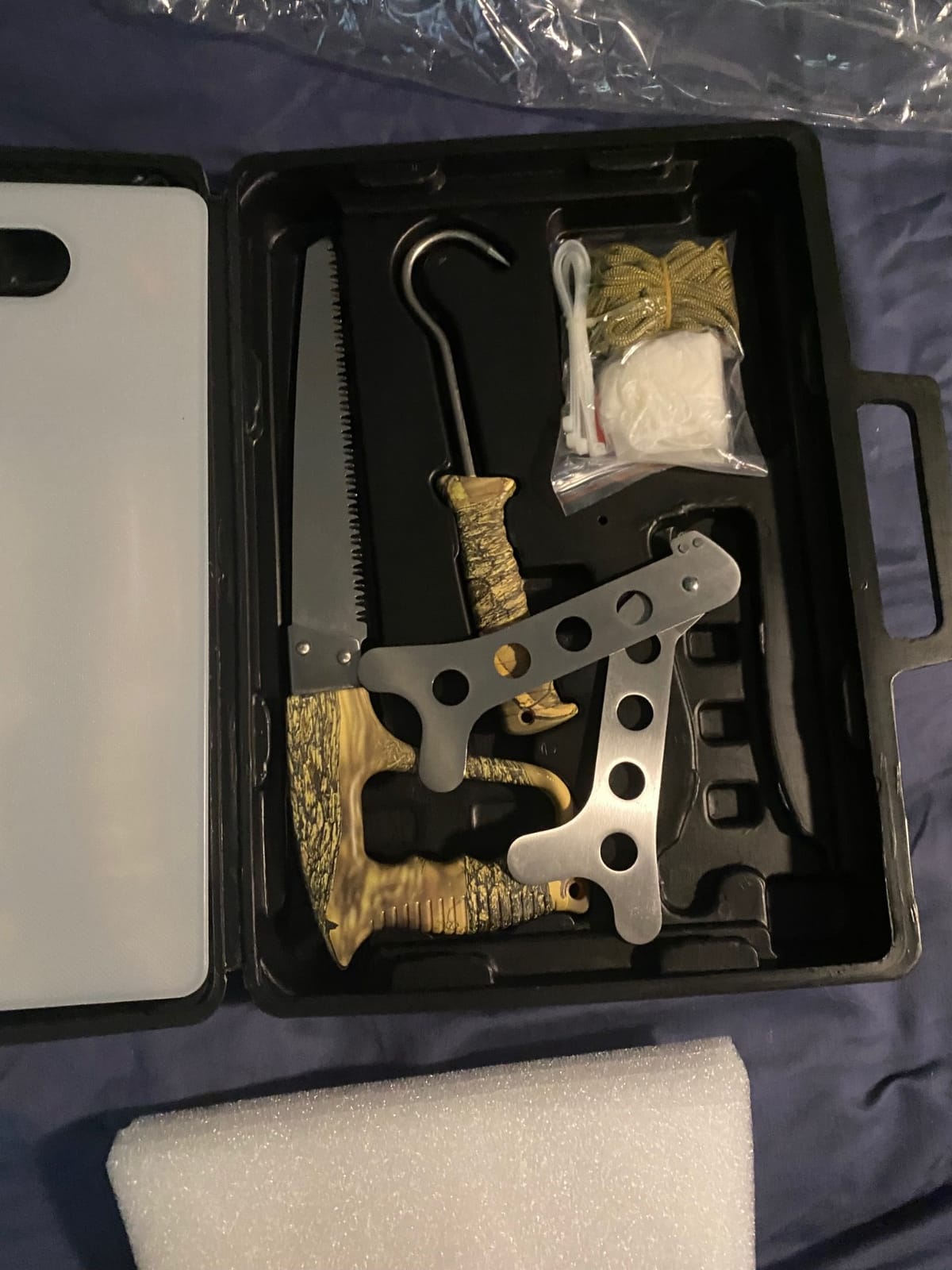 GVDV 14 Piece Hunting Knife Set, Field Dressing Game Processing Kit for Men | Complete butcher gear kit, hunting accessory as Christmas gift for hunters, Includes axe, gut-hook skinner, ribcage spreader customer photo 2
