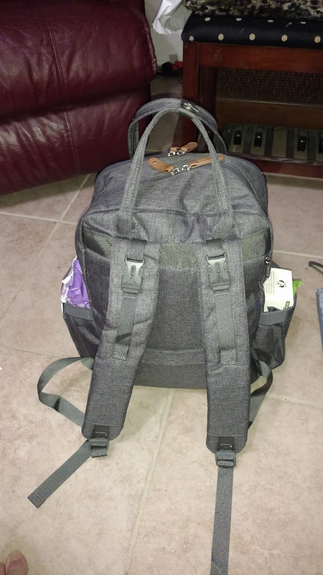 iniuniu Baby Diaper Bag Backpack, 4 in 1 kit Large Capacity Travel Backpack | Waterproof Backpack for Moms Dads, Travel Backpack with Pouch, Washable Changing Pad, Baby Essentials customer photo 1