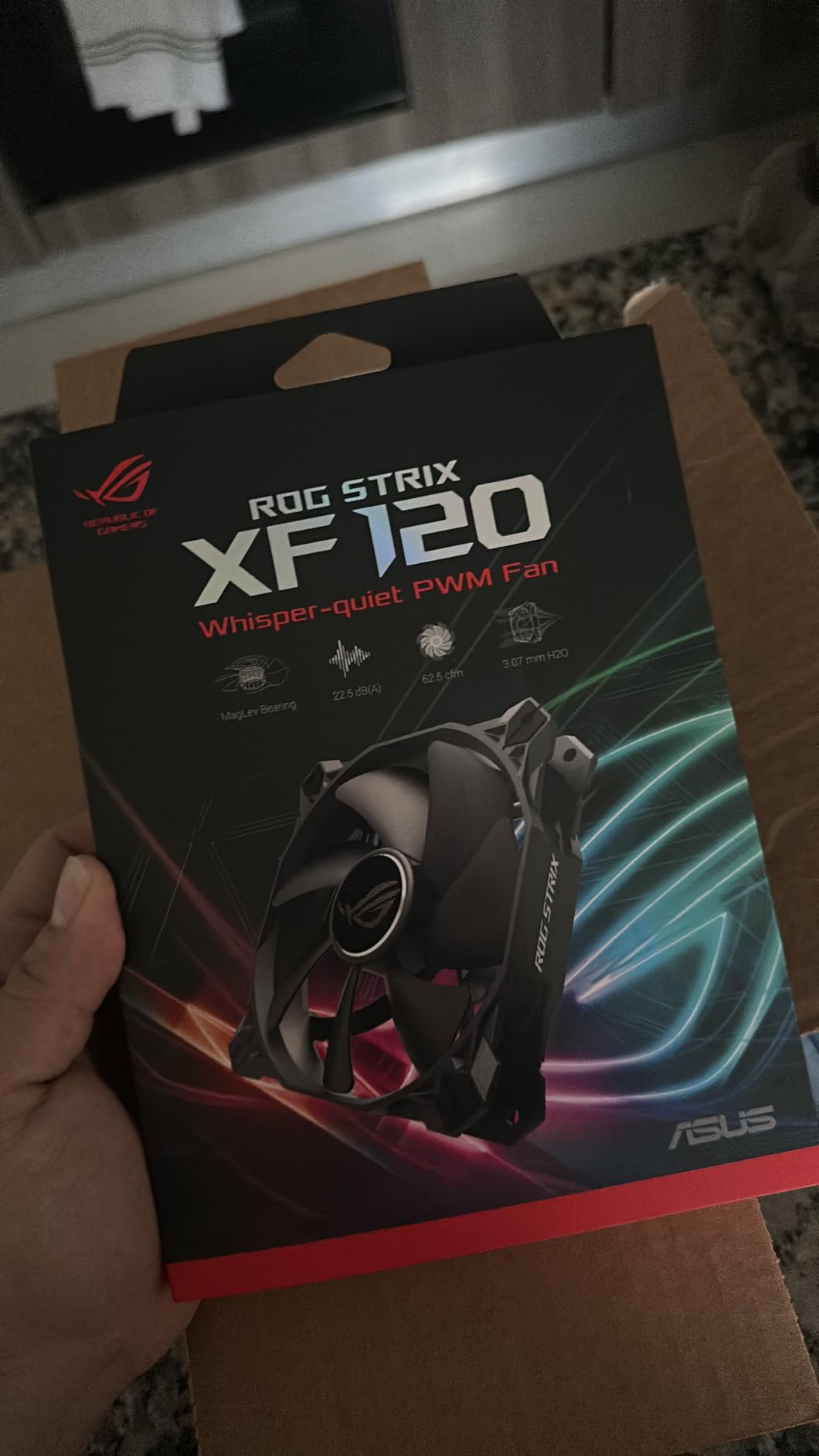 ASUS ROG Strix XF120 Whisper-Quiet, High Air Flow, 4-pin PWM Fan for PC Cases, Radiators or CPU Cooling (120mm, up to 400,000 Hours lifespan, Magnetic-Levitation, 1800RPM), 5 Year Warranty customer photo 2