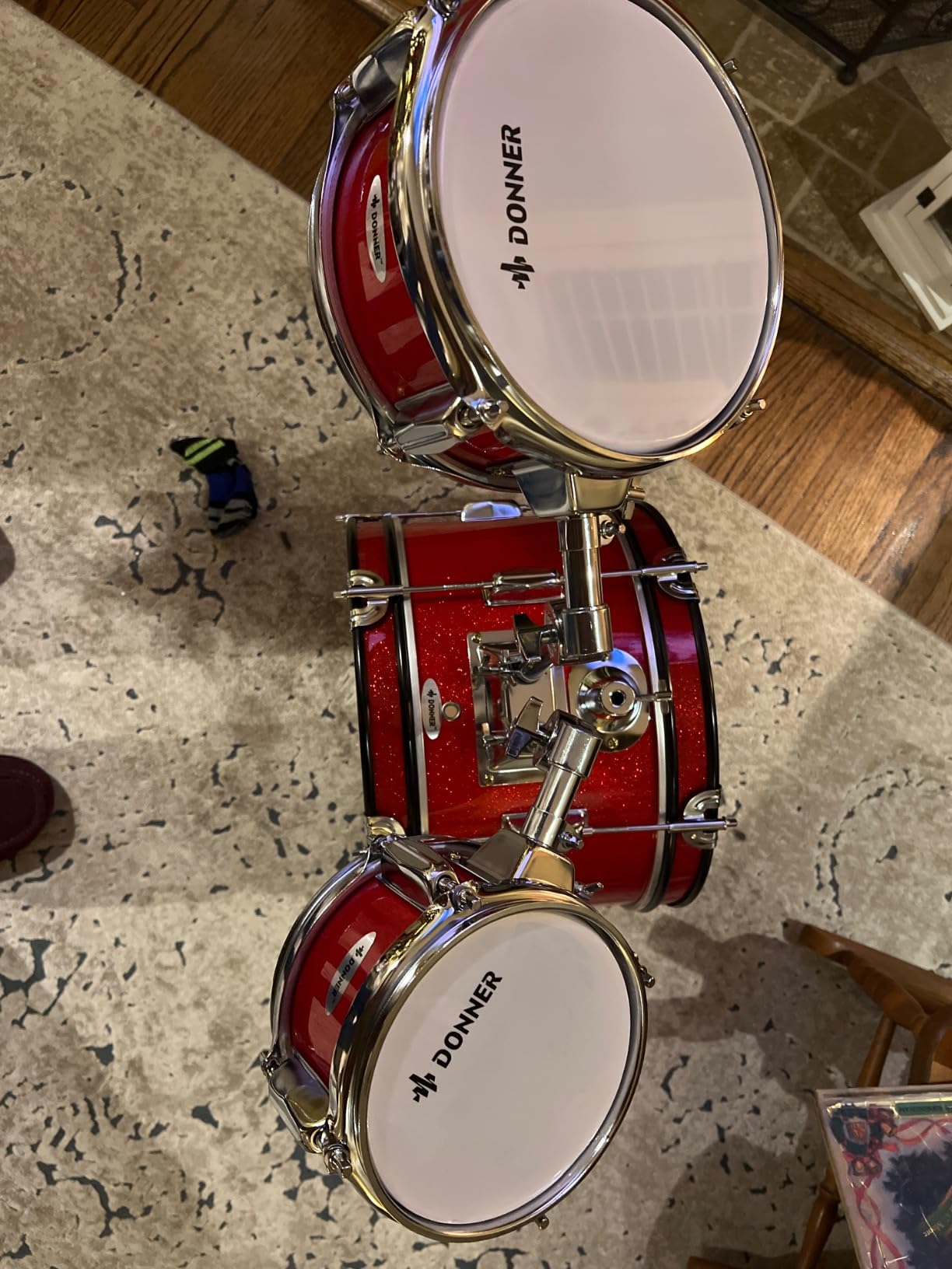 Kids Drum Sets-Donner 5-Piece for Beginners,14 inch Junior Drum Kit, with Adjustable Throne, Cymbal, Hi-Hat, Pedal & Drumstick, Present for Child-Blue customer photo 2