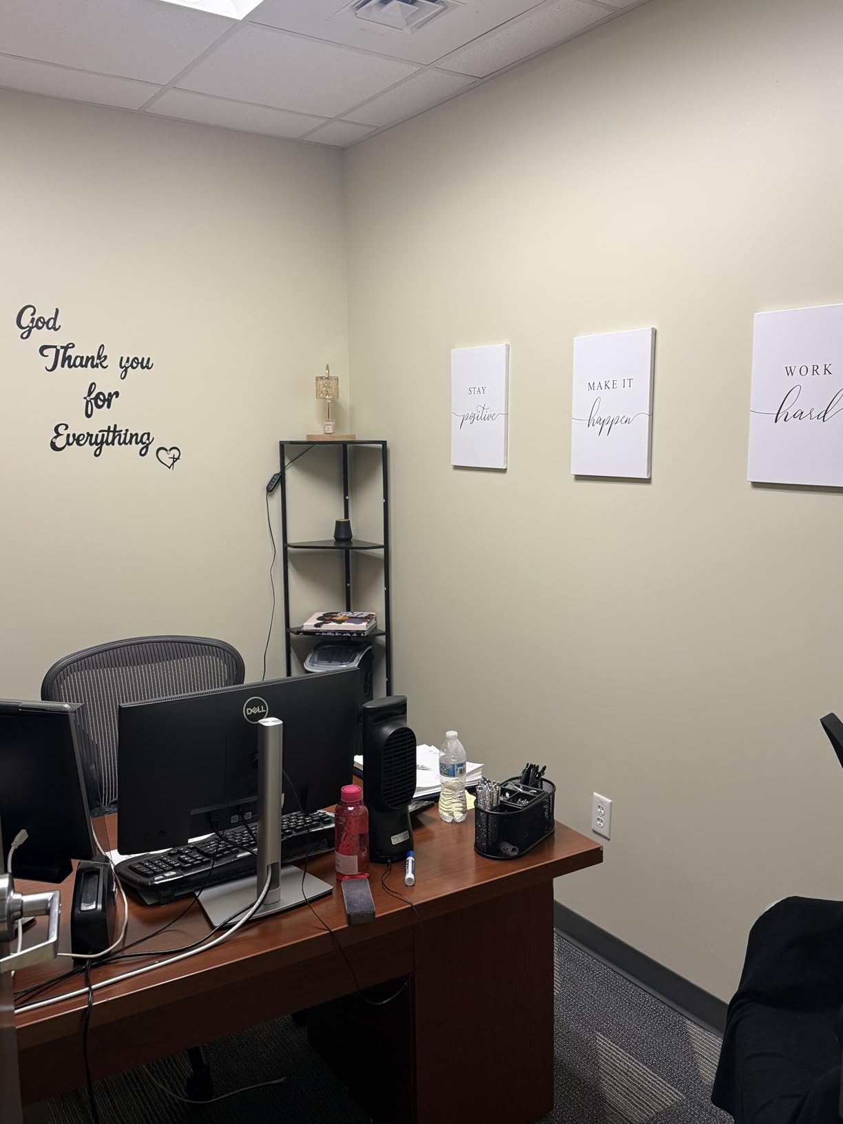Framed Canvas Wall Art - Motivational Quote Set of 3 Prints, Stay Positive & Inspirational Office Wall Decor (12x16in x3pcs) customer photo 1
