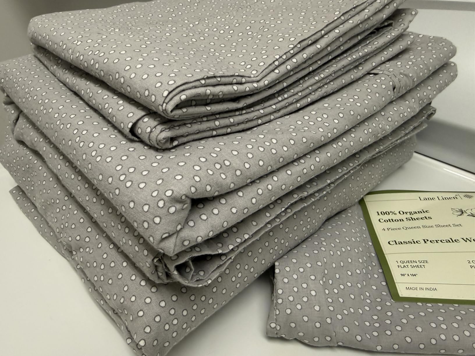 LANE LINEN Twin Sheet Set 100% Organic Cotton Cooling Soft 3pc - Navy | Twin Sheet Set, 100% Organic Cotton Percale - Great For Gifting, Easy-Care Machine Washable, Breathable For Year-Round Sleep customer photo 2