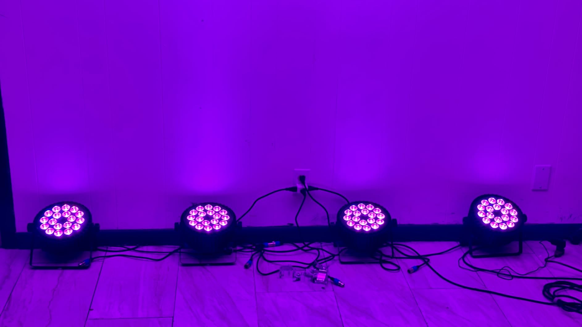 SHEHDS LED 18x12W Par Can Stage Lights, RGBW 4in1 Wash/Strobe Effect, DMX512 Uplights Aluminum Shell with Sound Activated Party Lights for Christmas Halloween Disco Club Wedding customer photo 2