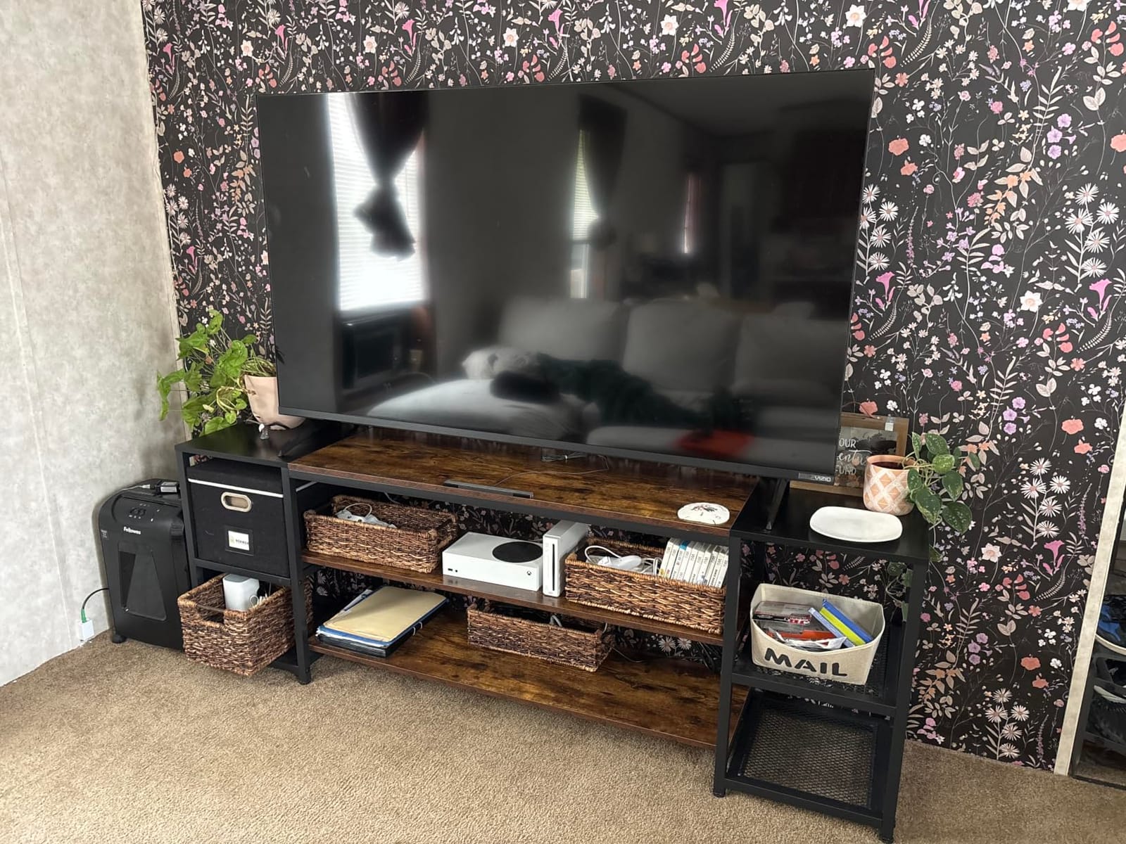 Tribesigns 78 Inch TV Stand for TVs up to 85 Inch, Media Entertainment Center Console Table, Industrial 3-Tier TV Console Table with Storage Shelves for Living Room, Entertainment Room customer photo 1