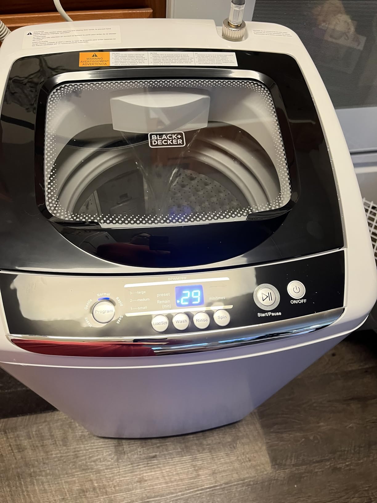 BLACK+DECKER 3.0 Cu. Ft. Portable Washer, 26.5 lb. Capacity, BPW30MW, White | 26.5 lb. Capacity Washing Machine, 6 Cycles, Quick Connect Sink Adapter and Drain Hose Included, Transparent Lid customer photo 1