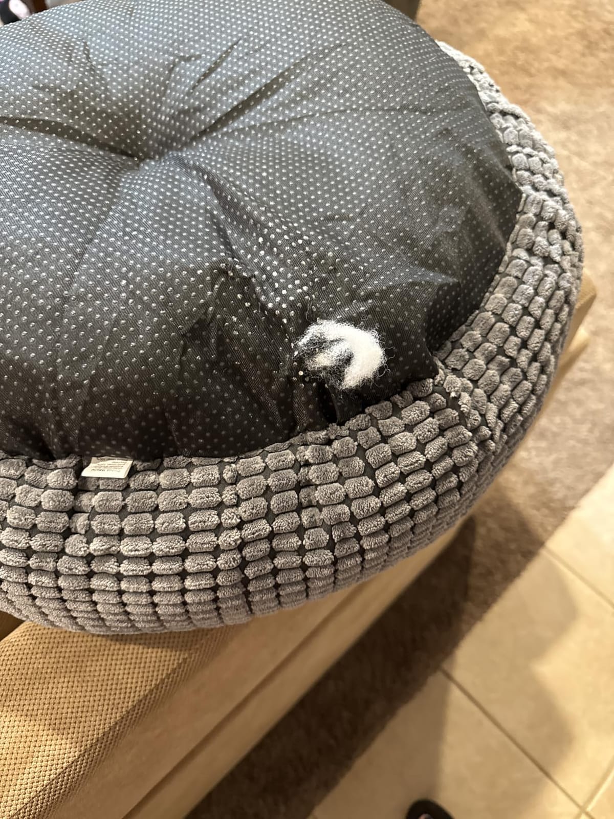 Small Dog Bed with Attached Blanket, Cozy Donut Cuddler Anti-Anxiety Hooded Pet Beds Calming Cave Bed, 23 inch customer photo 1