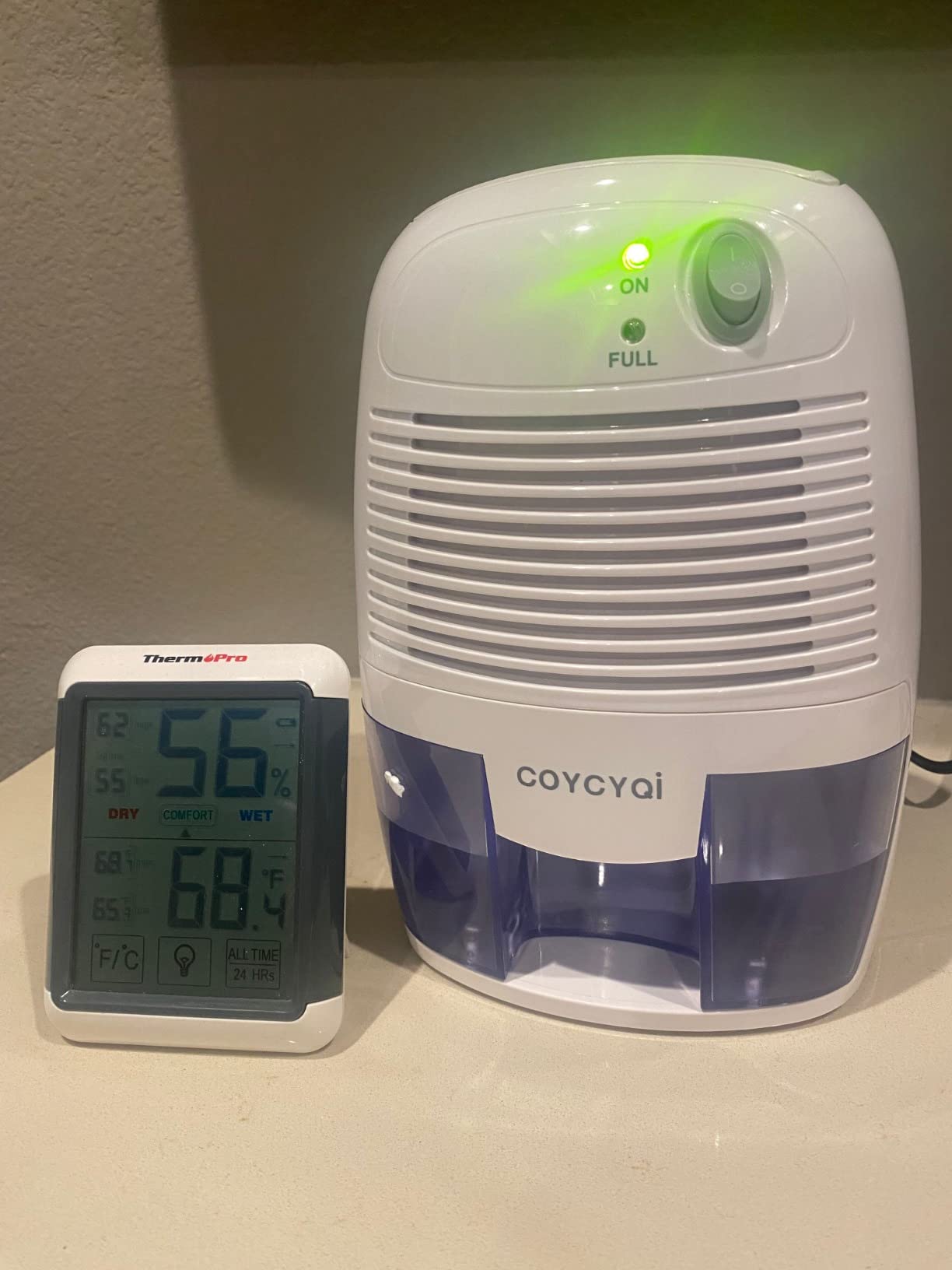 Small Dehumidifier,12V3A adapter,1200 Cubic Feet (215 sq ft) Portable Mini Dehumidifier Quiet Use for High Humidity in Home, Bathroom, Bedroom, Office, Basements, Wardrobe Closet,RV customer photo 1