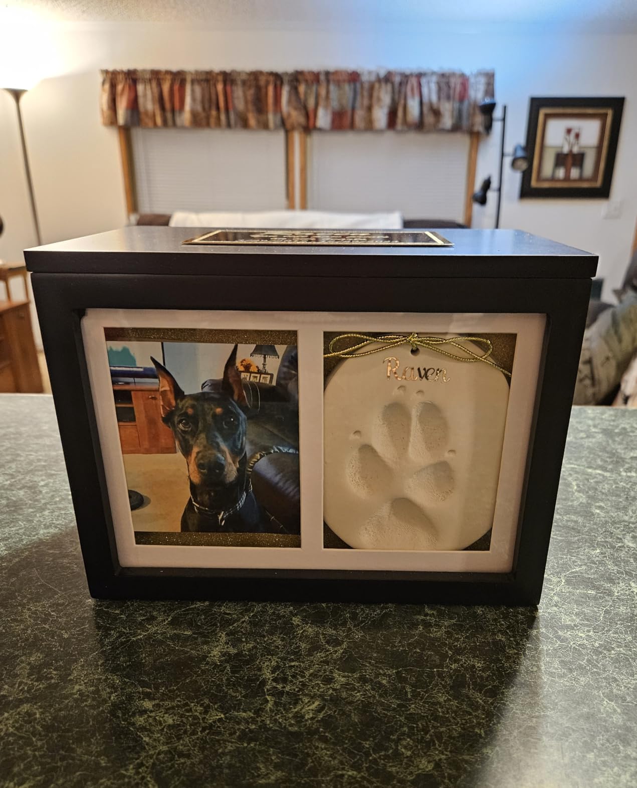 Chasing Tails Large Dog Urn for Ashes | Pet Memorial Keepsake Photo Box customer photo 1