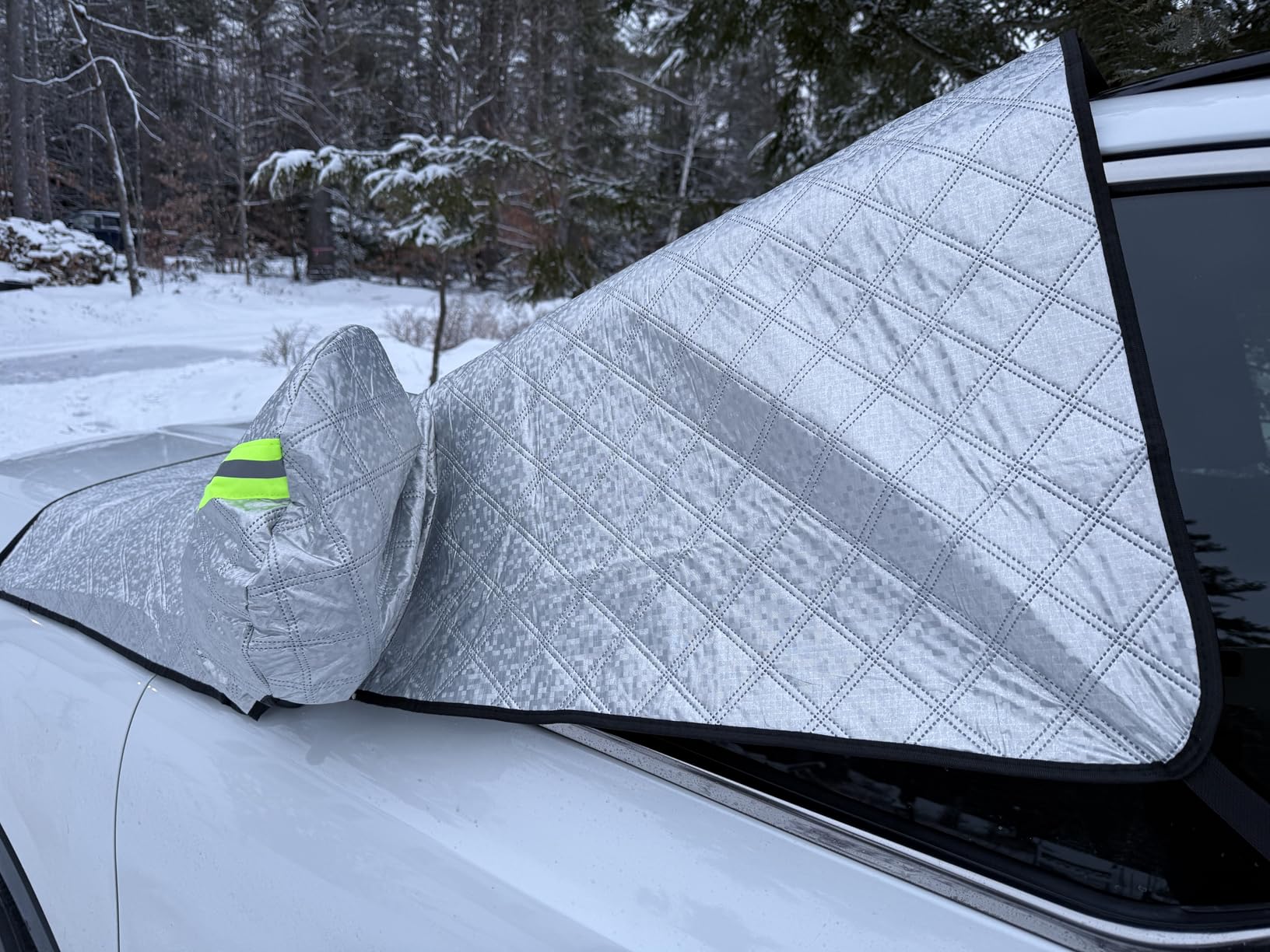 AstroAI Windshield Cover for Ice and Snow, Frost Protector Car Snow Cover | Car Windshield Snow Cover With Anti-Theft Straps And 2 Mirror Covers, Durable Windproof UV Sun Shade For Cars, SUVs And Vans customer photo 1
