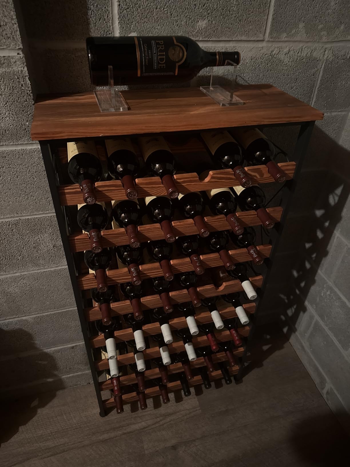 Sonyabecca 48 Bottle Wine Rack Freestanding Floor with Wood Top, 8-Tier Wine Storage Shelf with Serving Station, Wine Holder for Kitchen, Bar, Dining Room, Home Bar Cabinet for Wine Bottles, No Wobble customer photo 2