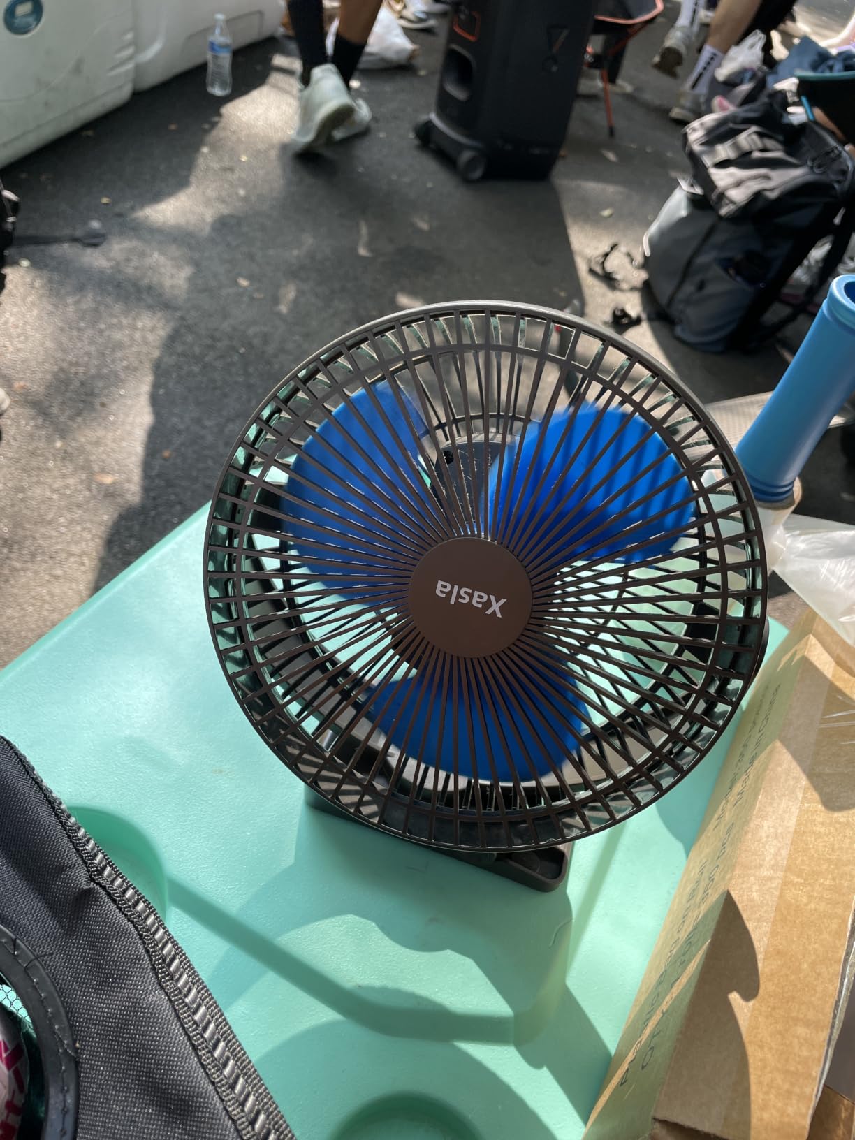 Xasla 10000mAh Portable Clip on Fan, 8 inch, Rechargeable Battery, 24 Hours Work Time, 4 Speeds, USB Fan for Golf Cart, Outdoor Camping, Travel, Home, Office, Treadmill customer photo 1