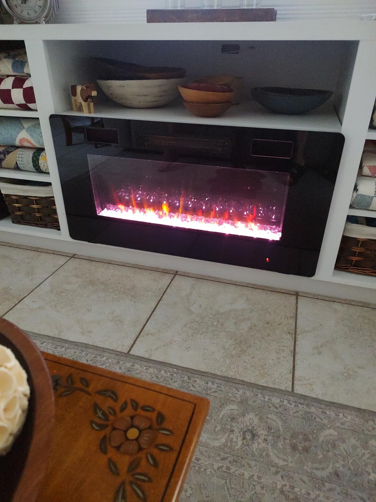Electactic 36 Inch Electric Fireplace Insert Ultra-Thin - Recessed & Wall-Mounted Fireplace Heater with Thermostat, Adjustable Flame, Remote Control - Linear with Timer, Touch Screen, 750/1500W customer photo 1