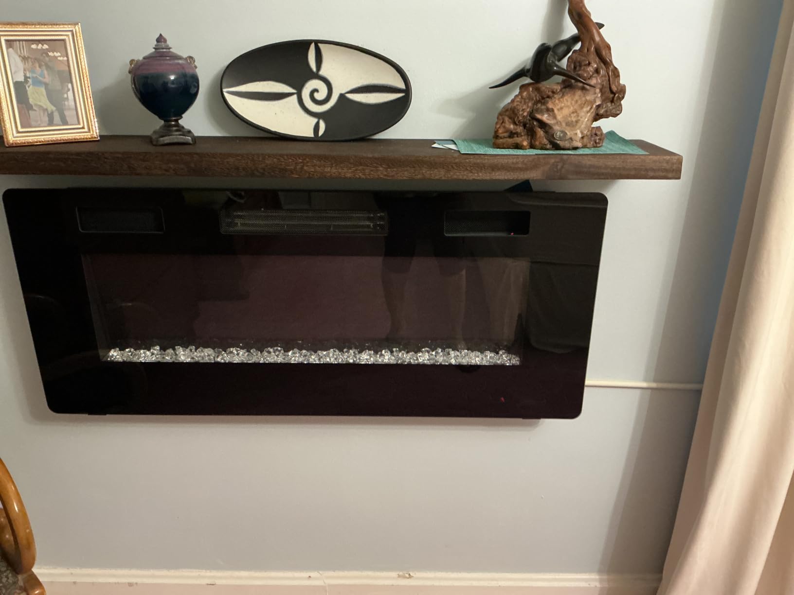 Electactic 36 Inch Electric Fireplace Insert Ultra-Thin - Recessed & Wall-Mounted Fireplace Heater with Thermostat, Adjustable Flame, Remote Control - Linear with Timer, Touch Screen, 750/1500W customer photo 2