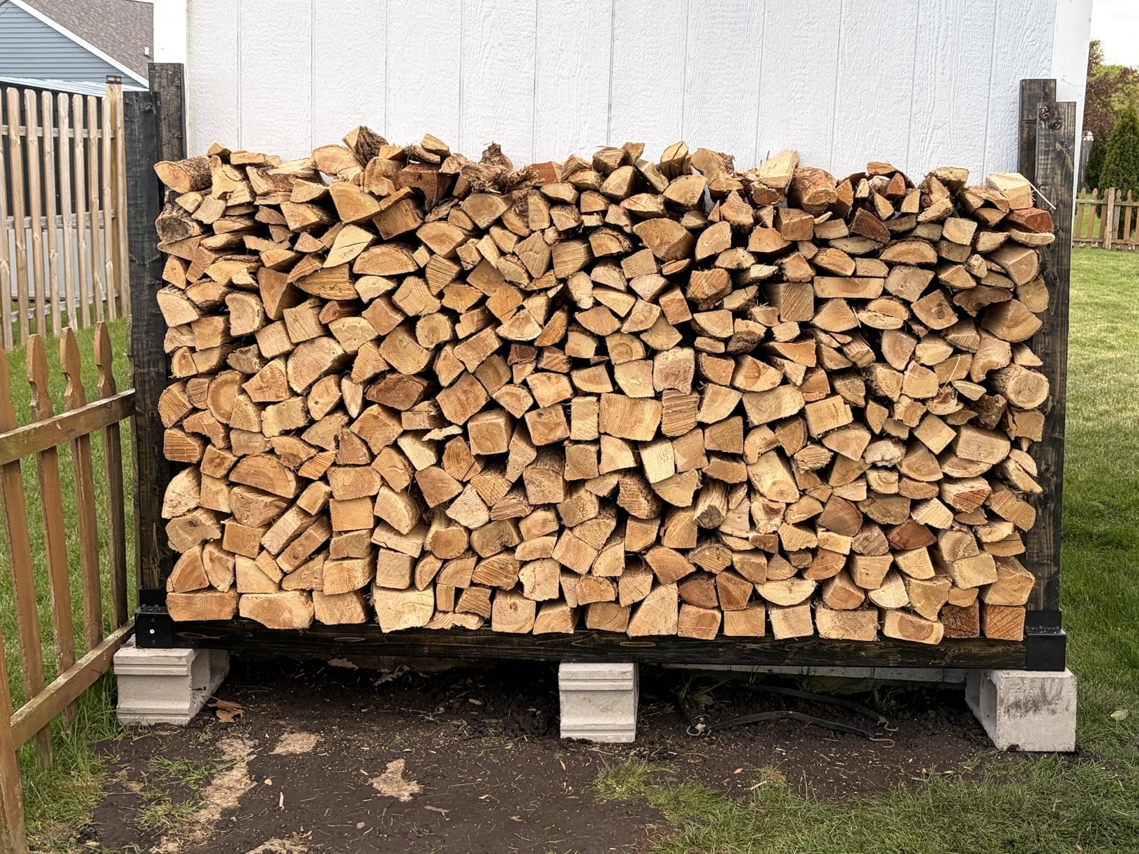 Mr IRONSTONE Firewood Rack Outdoor Indoor, Adjustable to ANY Length Firewood Log Rack Brackets Kit, Heavy Duty Fire Wood Storage Racks, Fireplace Wood Holder for Patio Deck customer photo 1