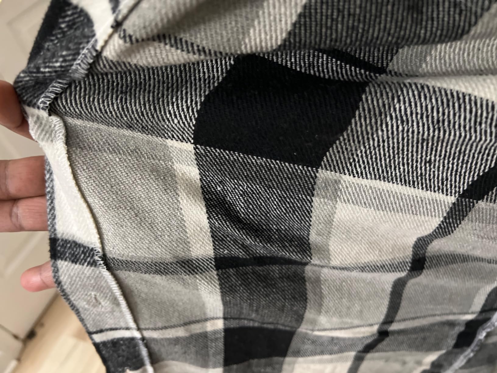 Women's Lounge Lapel Button Up Long Sleeve Plaid Long Shirt Jacket Shacket customer photo 2